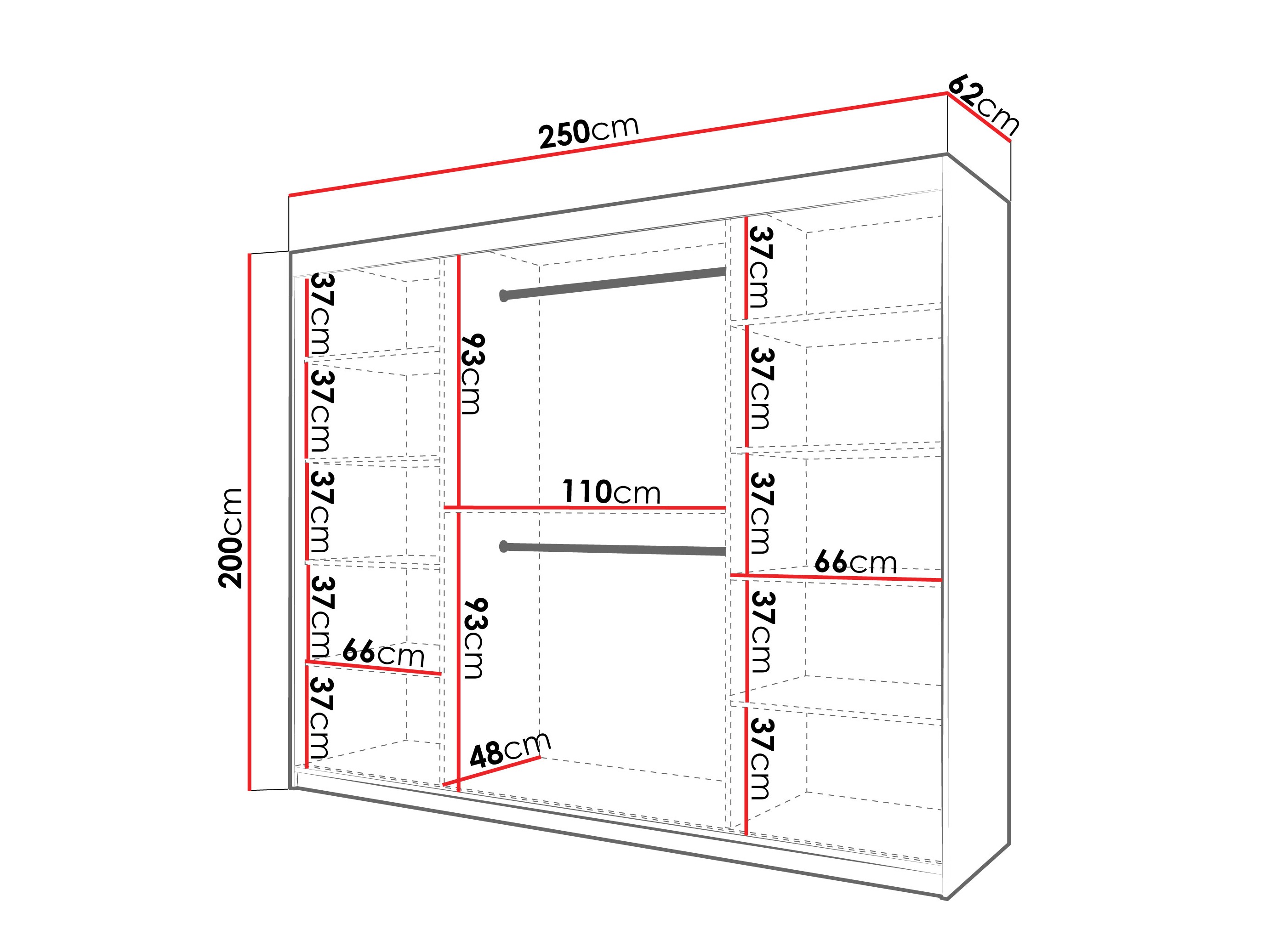 Riidekapp Hartford 578 (Valge)