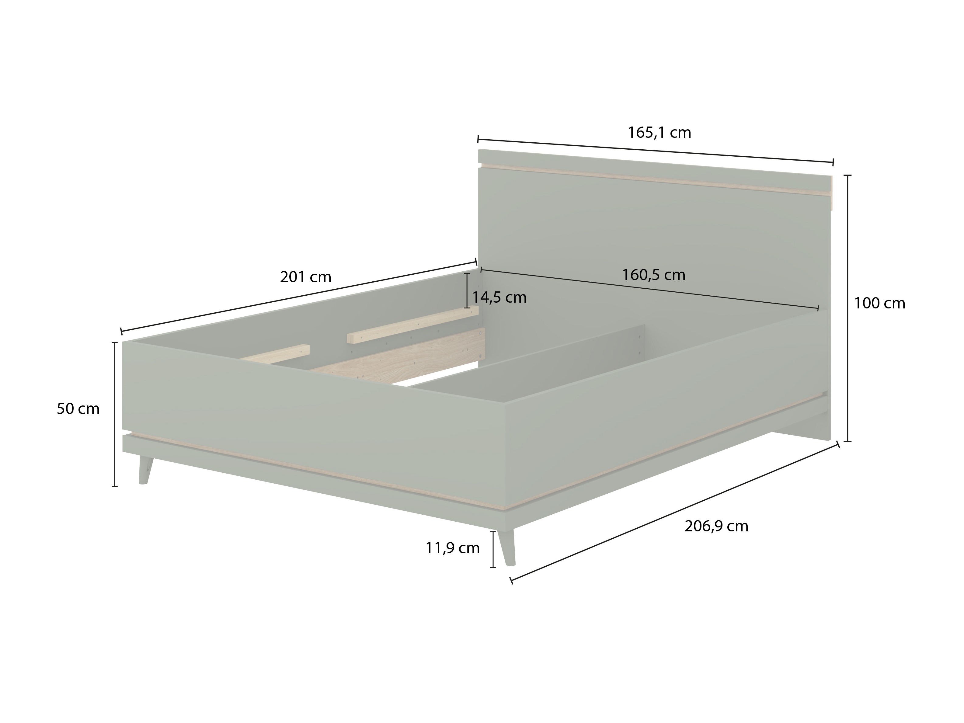 Voodi Fertalu 107 (Roheline + Tamm)