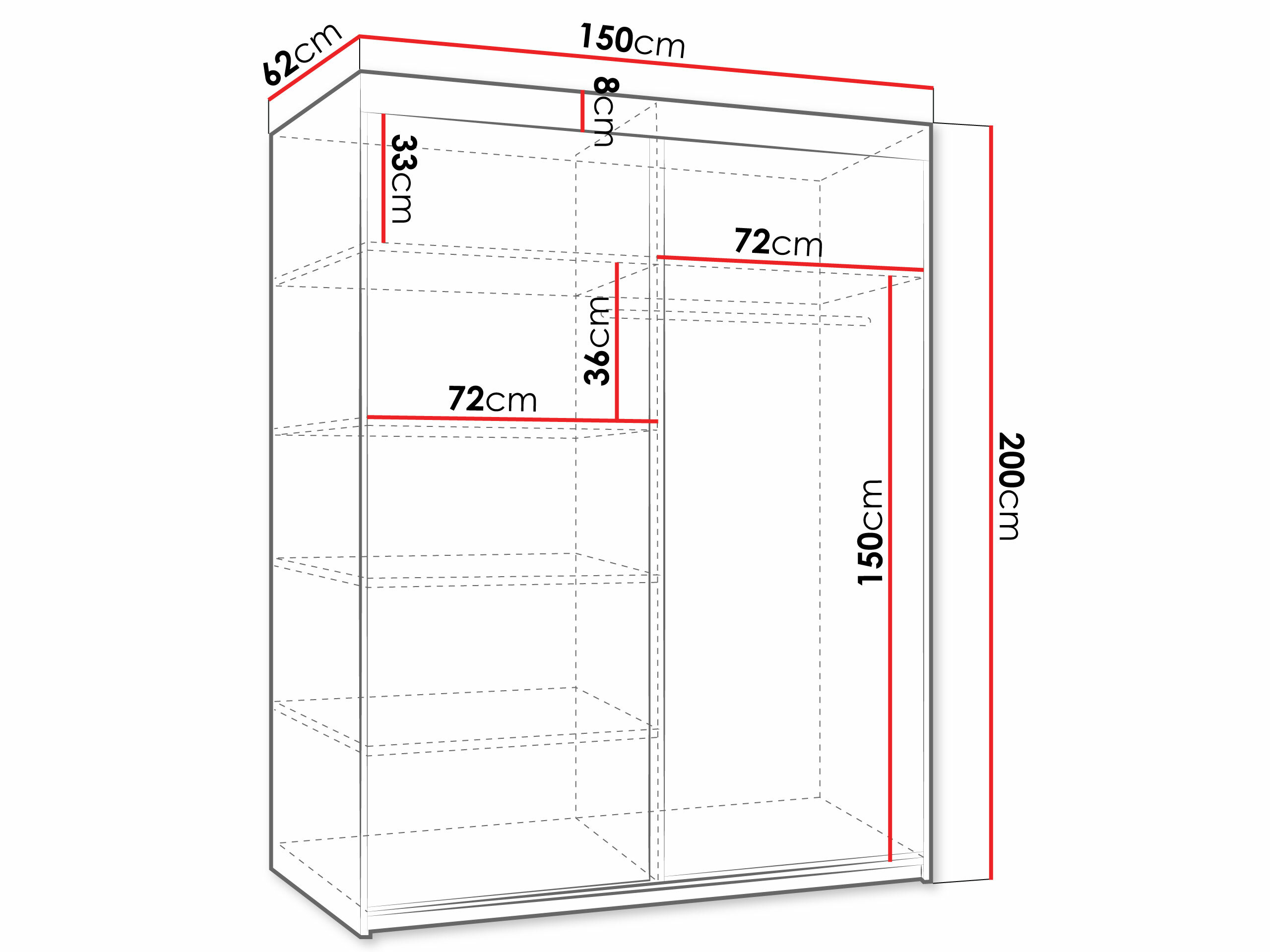 Riidekapp Dover 110 (Tume tuhk)