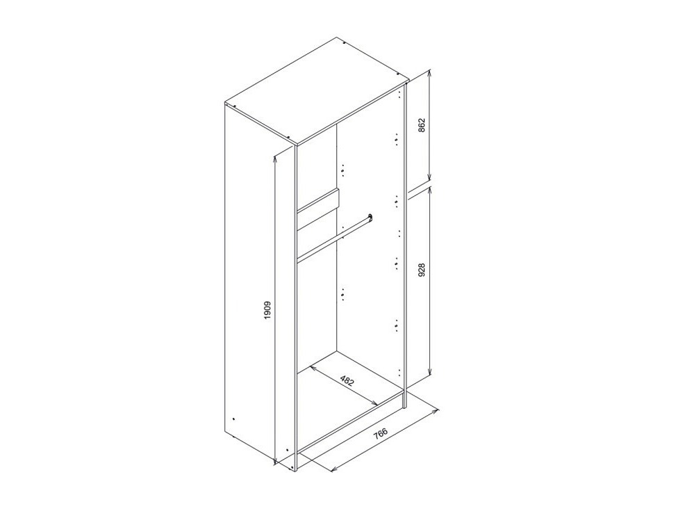 Riidekapp Orlando 221 (Valge)