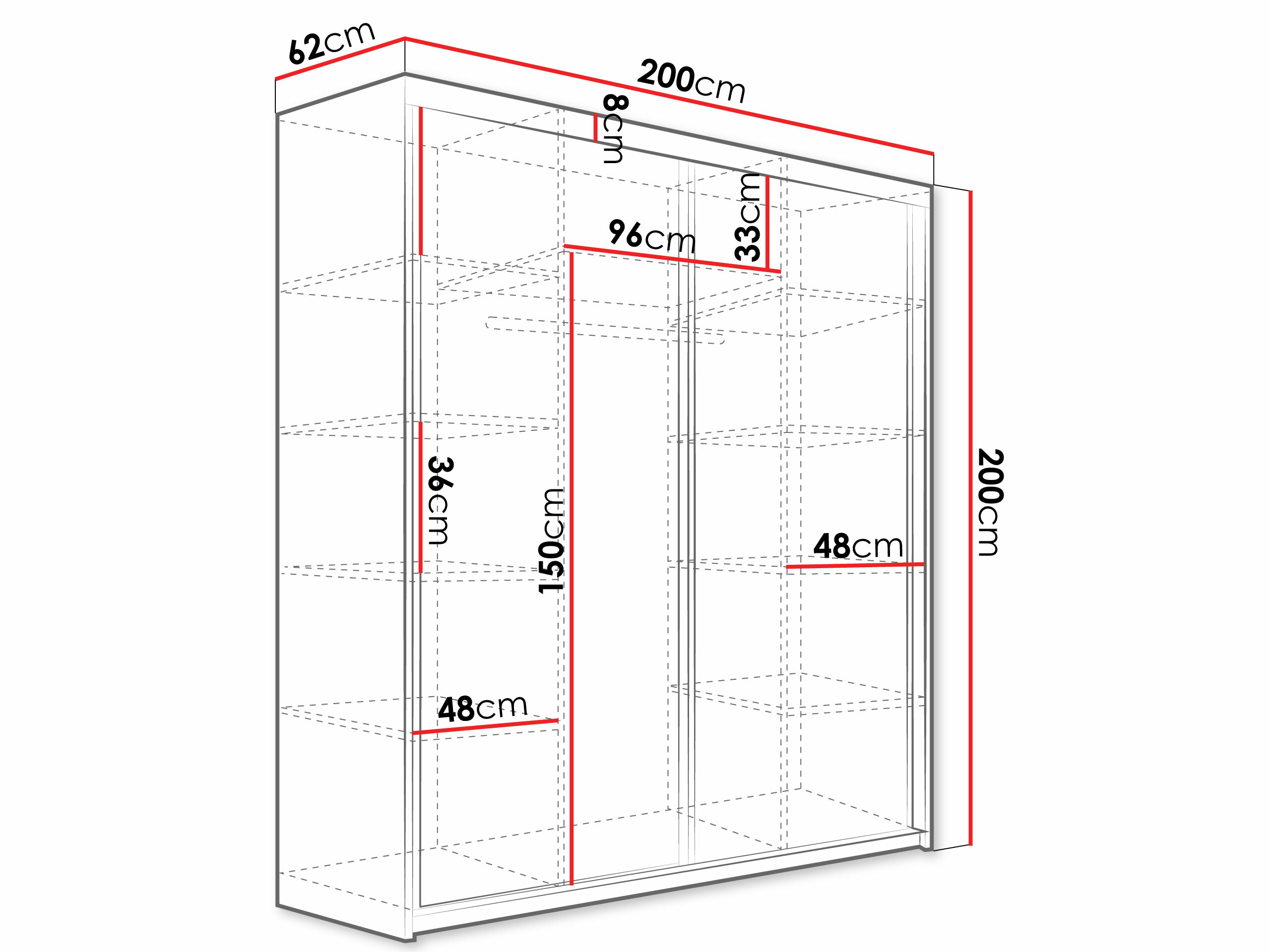 Riidekapp Dover 108 (Tume tuhk)