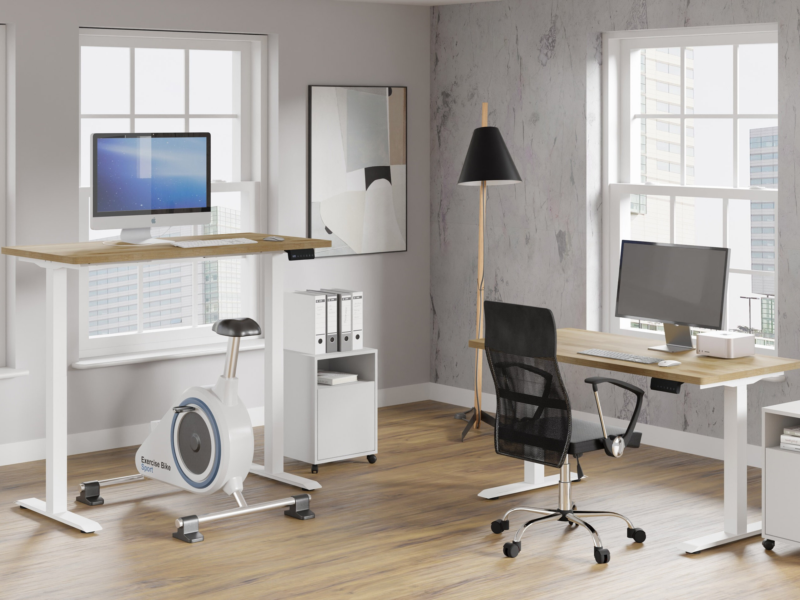 Reguleeritava kõrgusega töölaud Buffalo 199 (Valge)