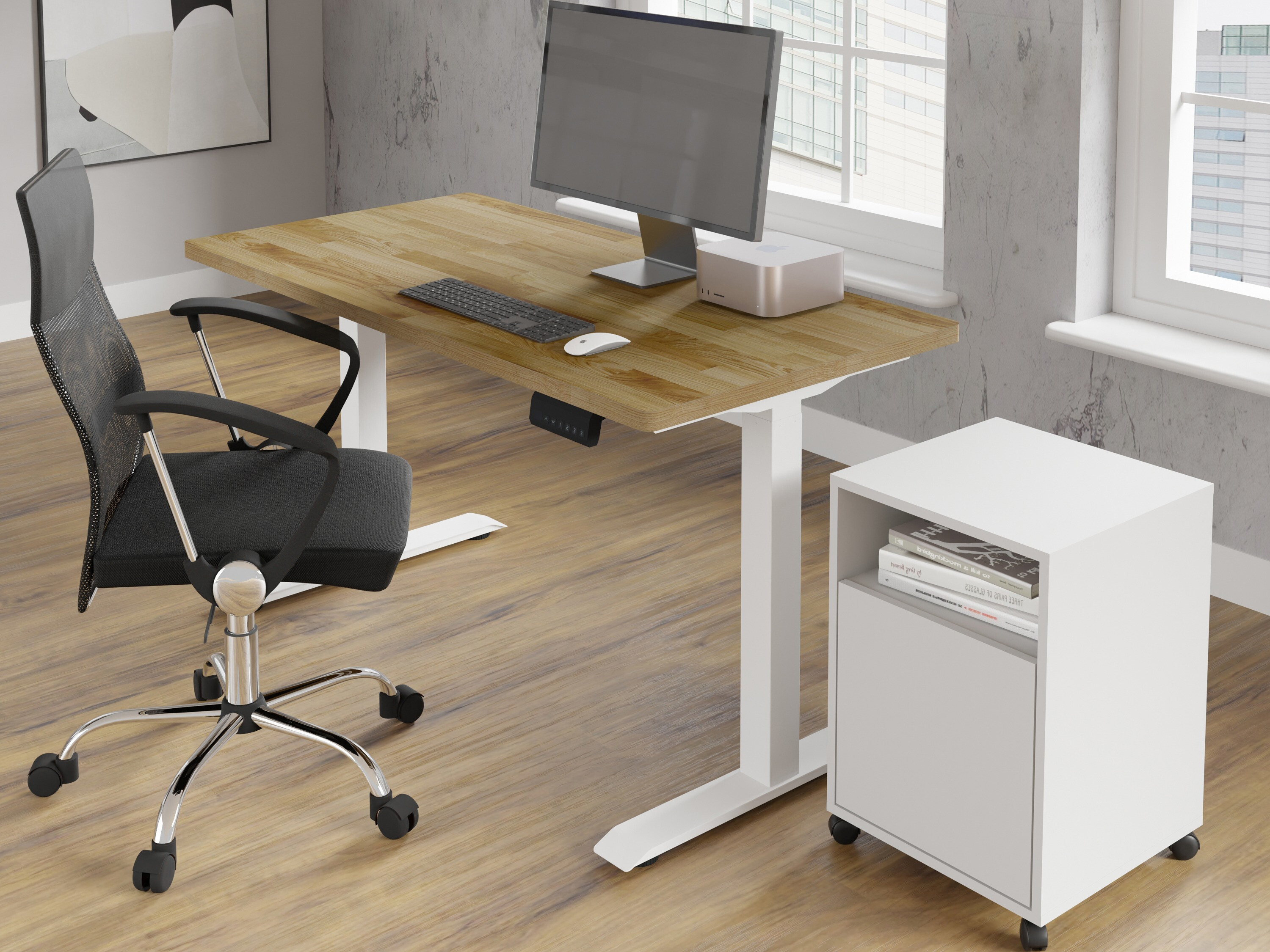 Reguleeritava kõrgusega töölaud Buffalo 199 (Valge)