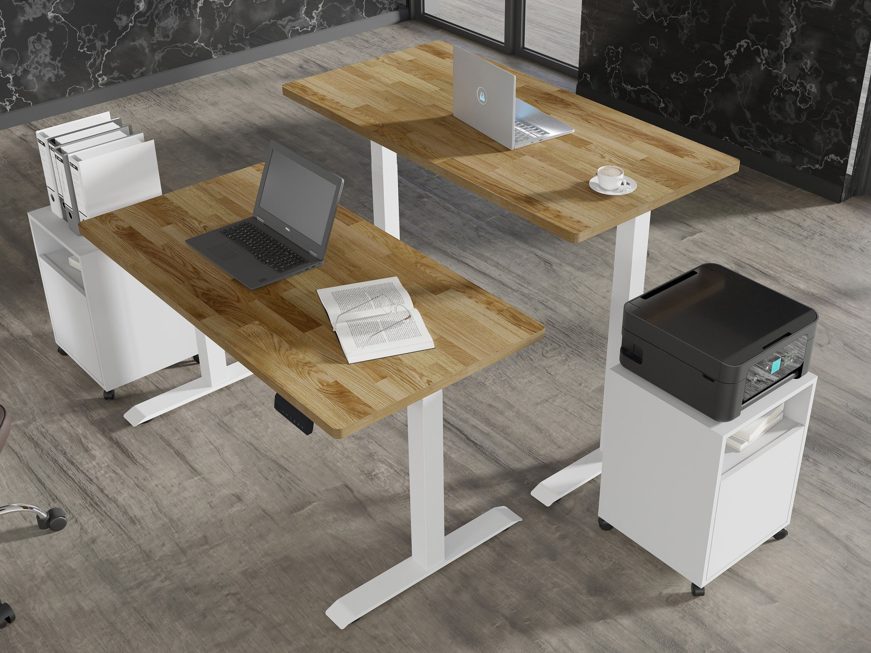 Reguleeritava kõrgusega töölaud Buffalo 199 (Valge)