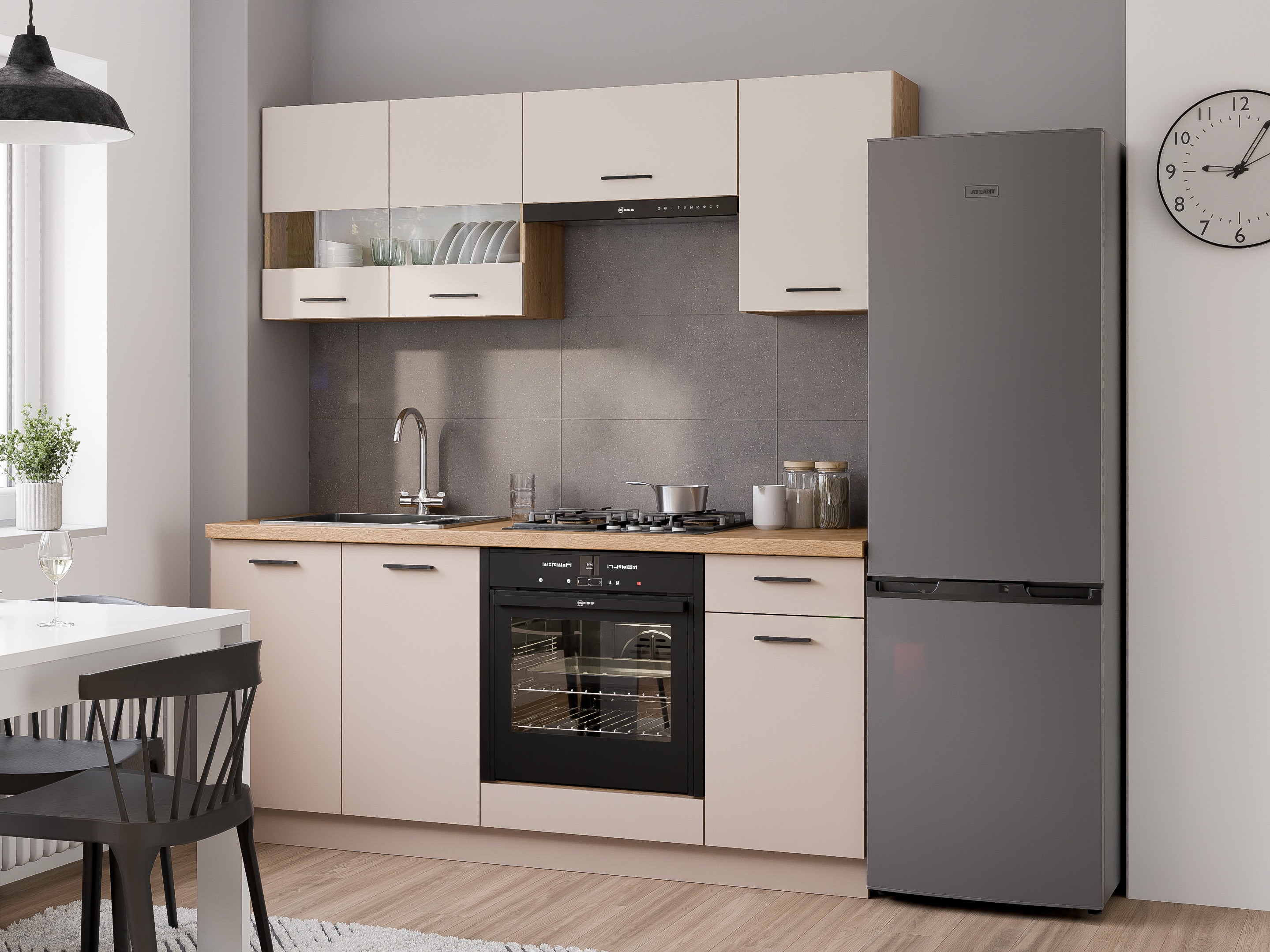 Sahtli ja ustega moodulkapp Ati Cashmere 116