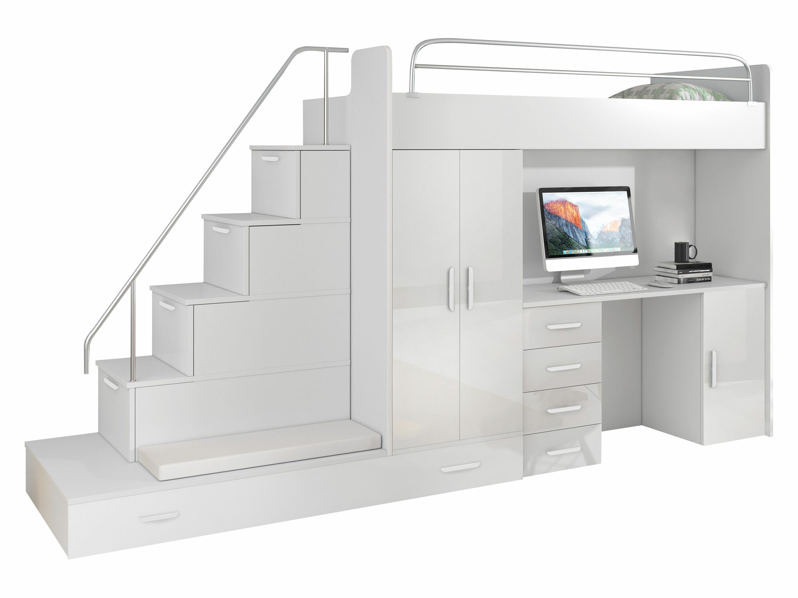 Lastetoa komplekt Campus I (Valge + Läikiv valge)