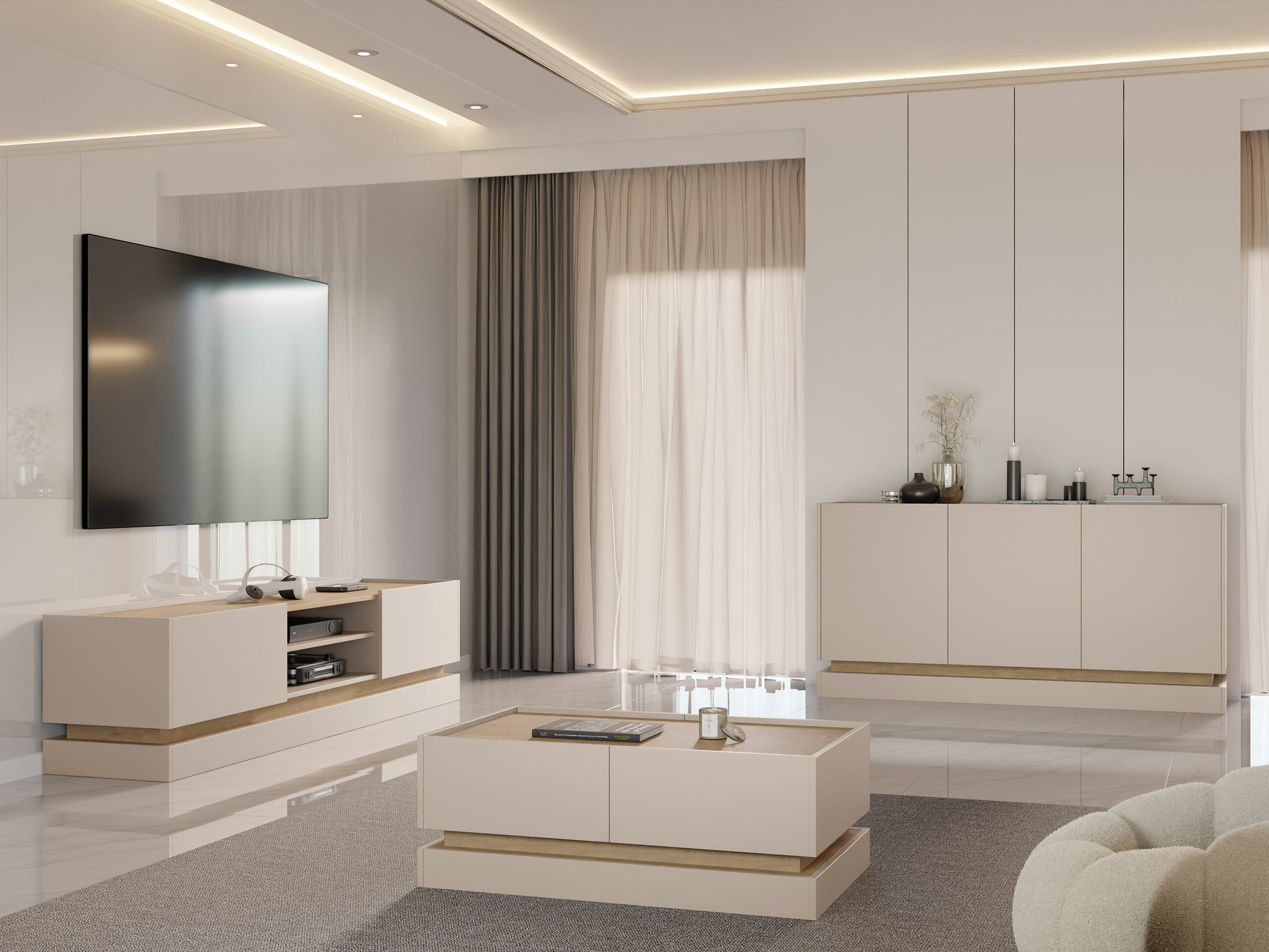 TV-alus Comfivo Dalvenu 102 (Helepruun + Tamm)