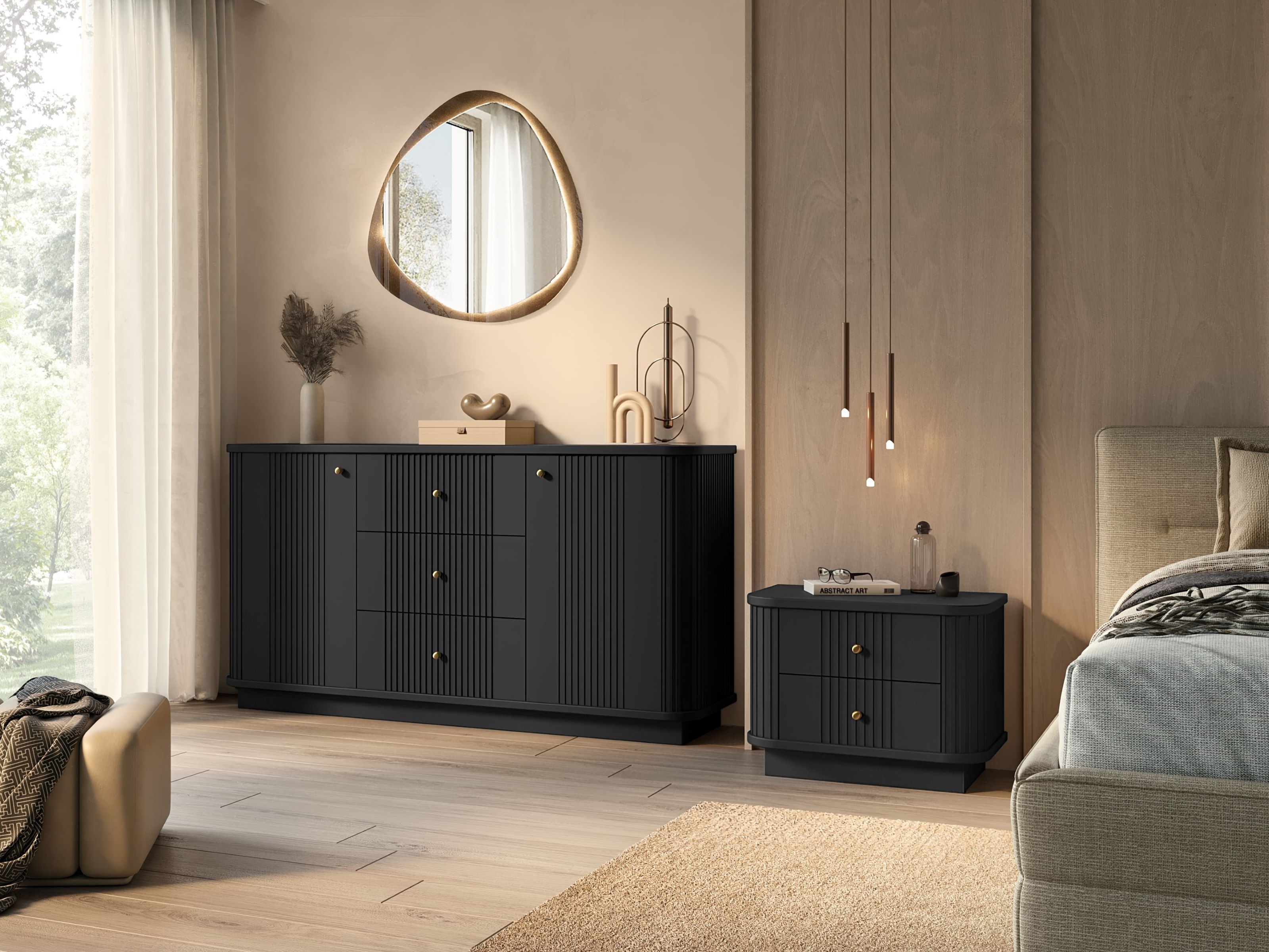 Öökappide komplekt Levfene 105 (Must)