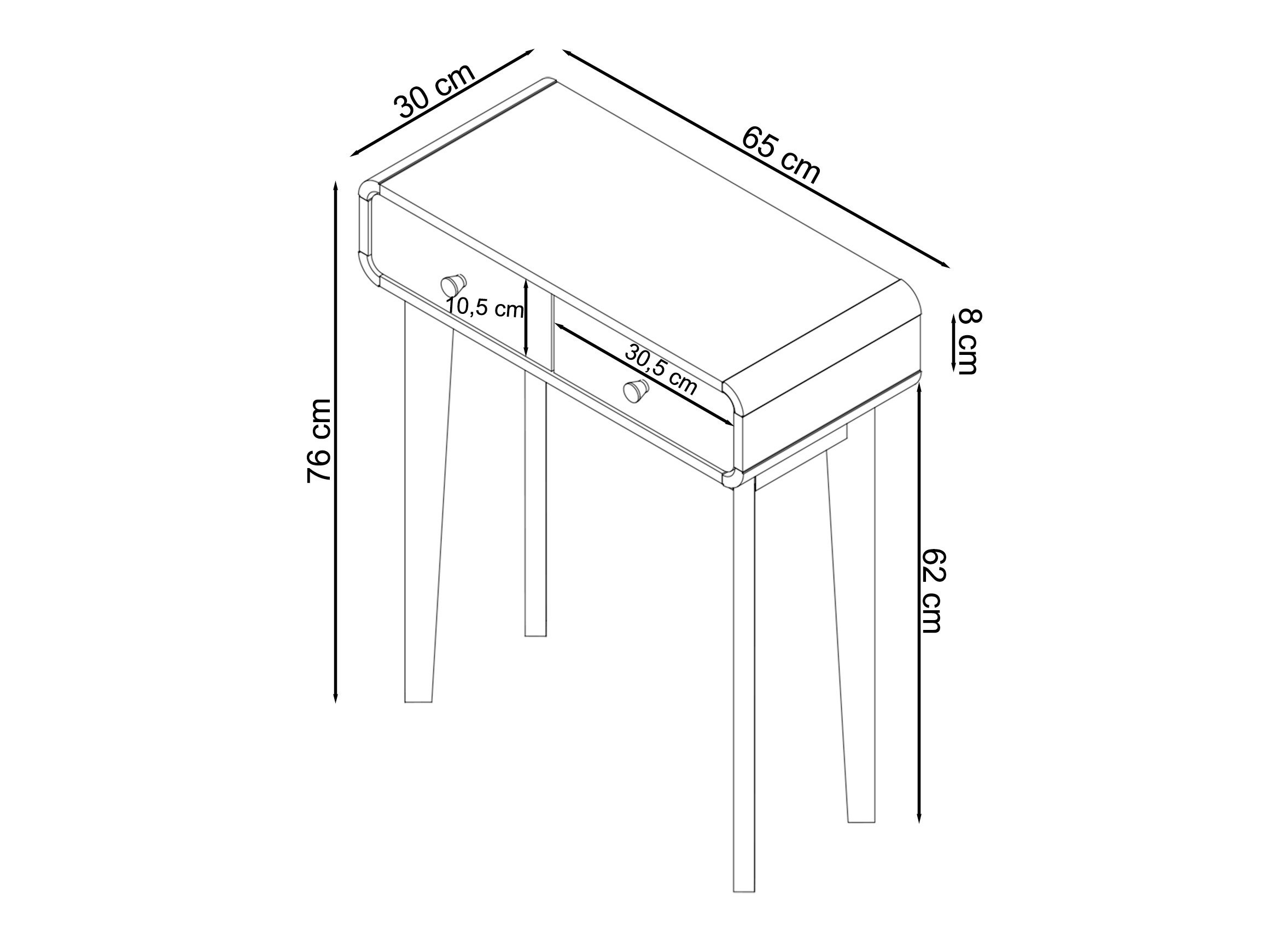 Konsoollaud Elbtena 106 (Tamm + Valge)