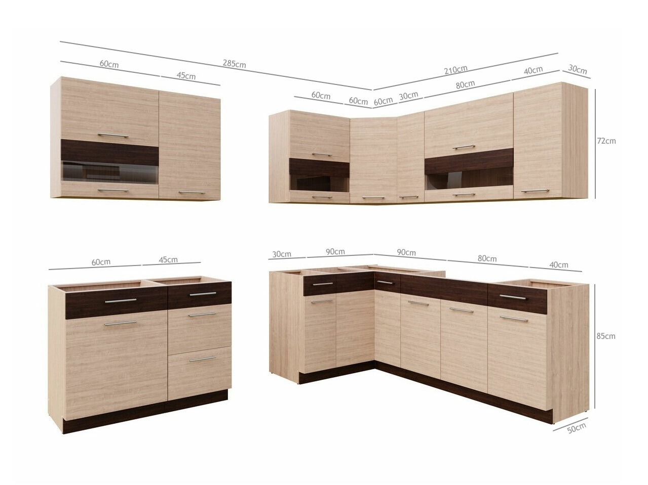 Moodul köögikomplekt Mode Light 130