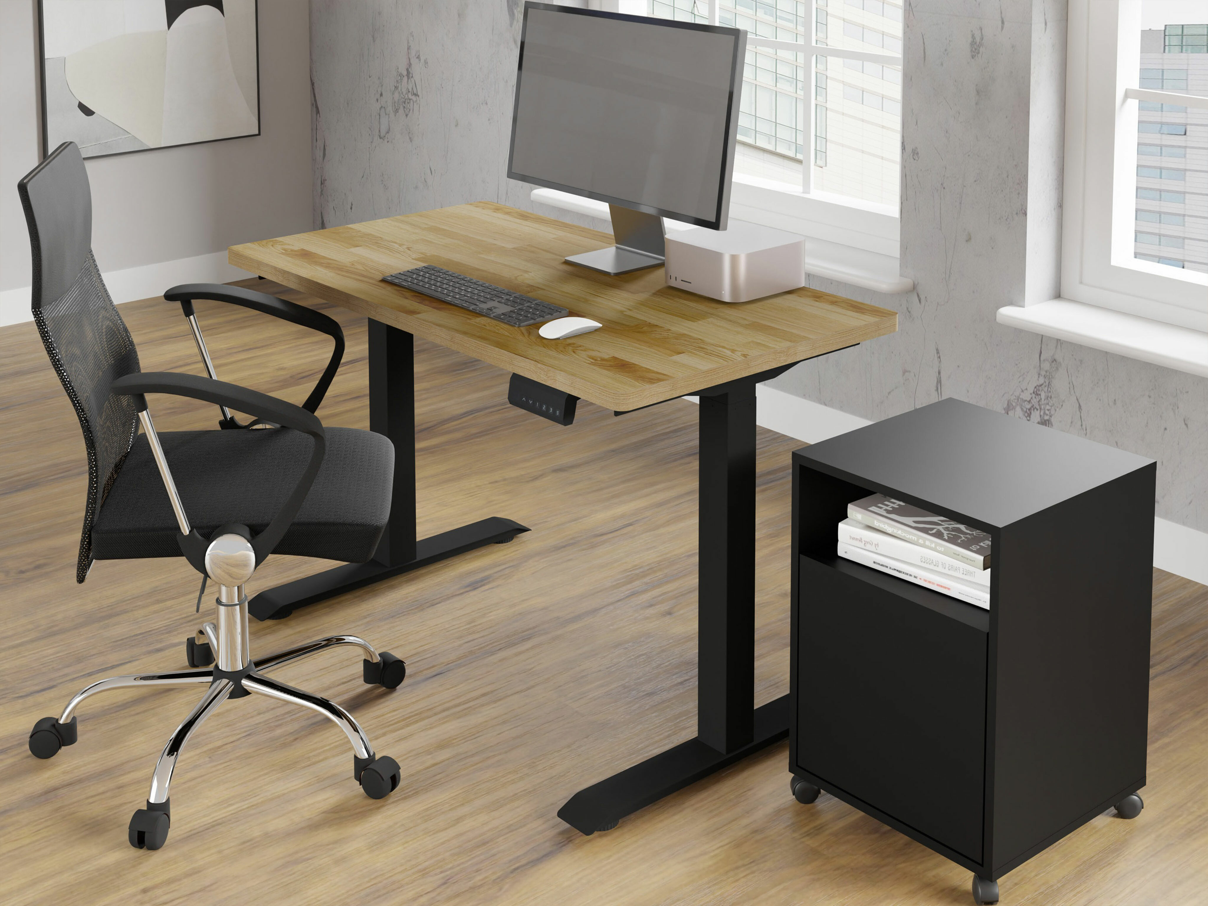 Reguleeritava kõrgusega töölaud Buffalo 200 (Must)