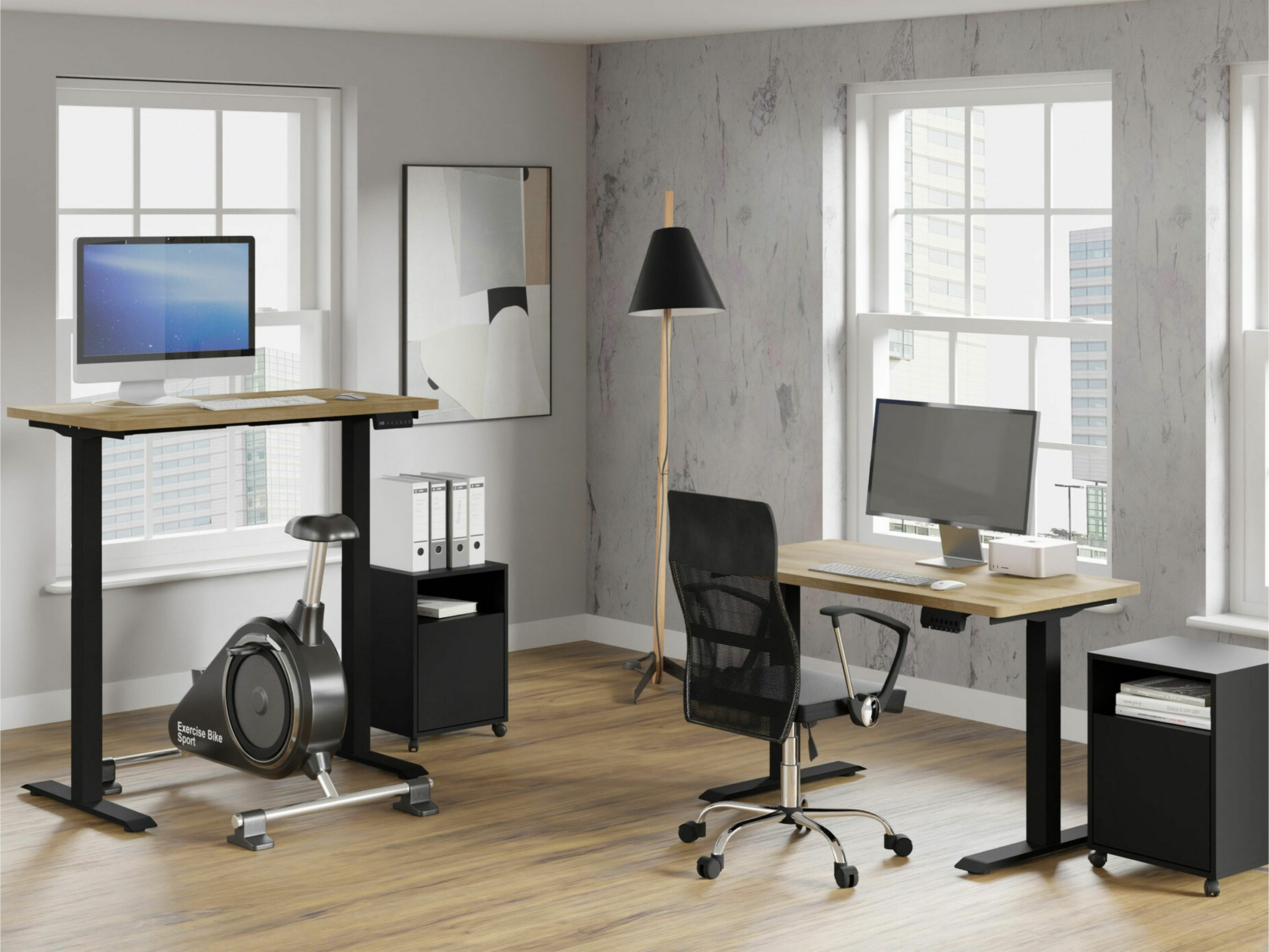 Reguleeritava kõrgusega töölaud Buffalo 200 (Must)