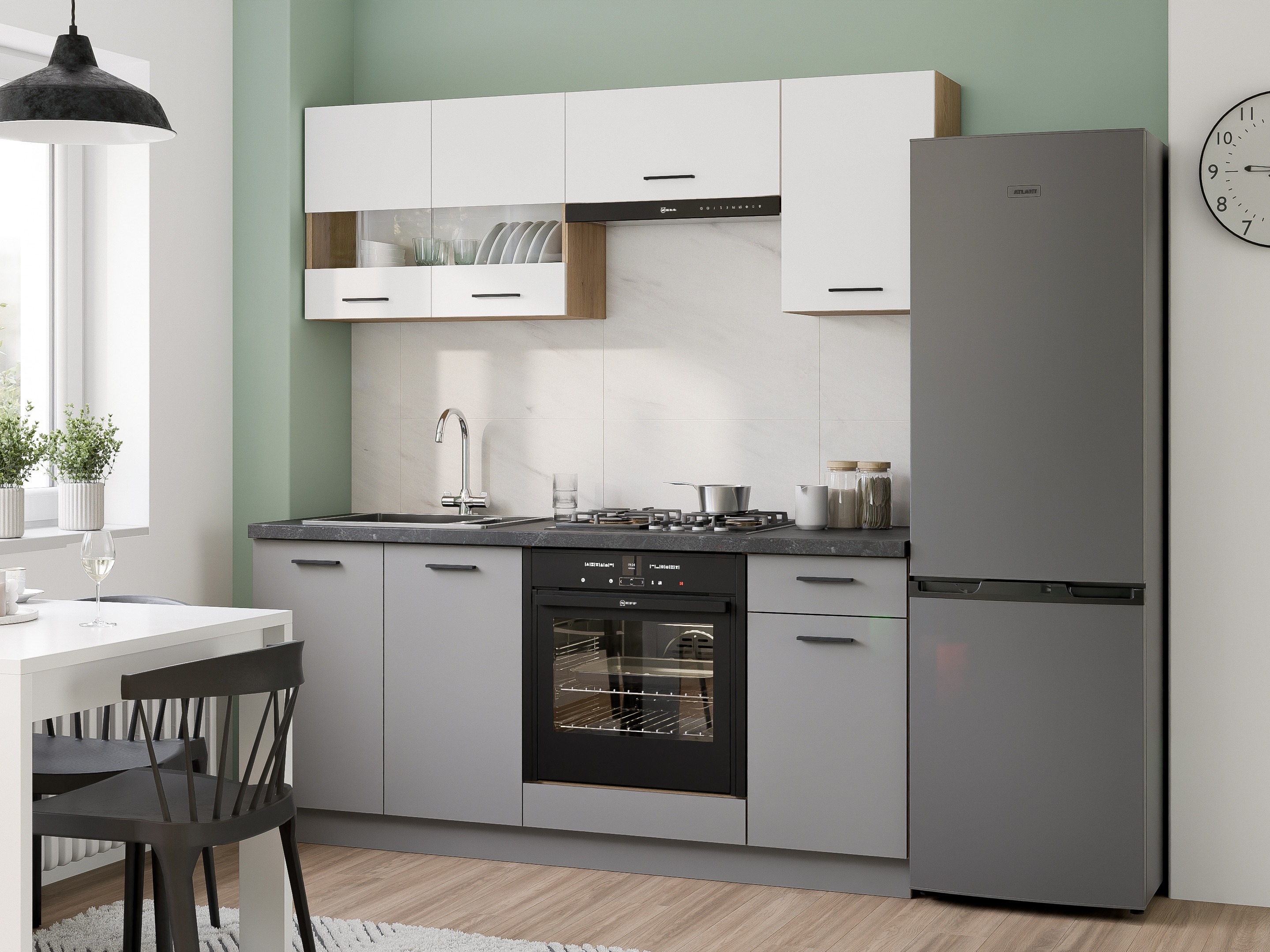 Moodul köögikomplekt Ati White Grey 117