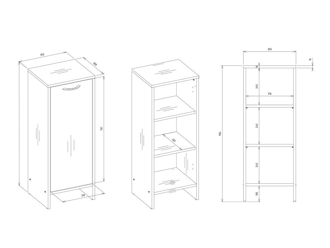 Vannitoa põrandakapp Servou 100