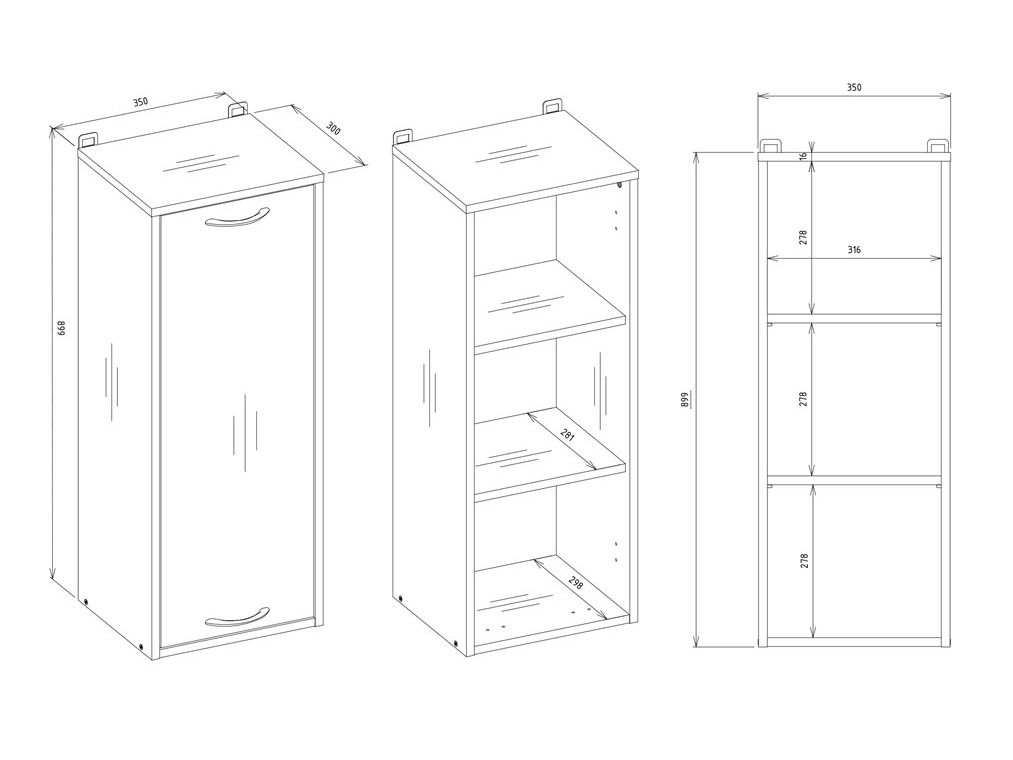 Vannitoa seinakapp Servou 107