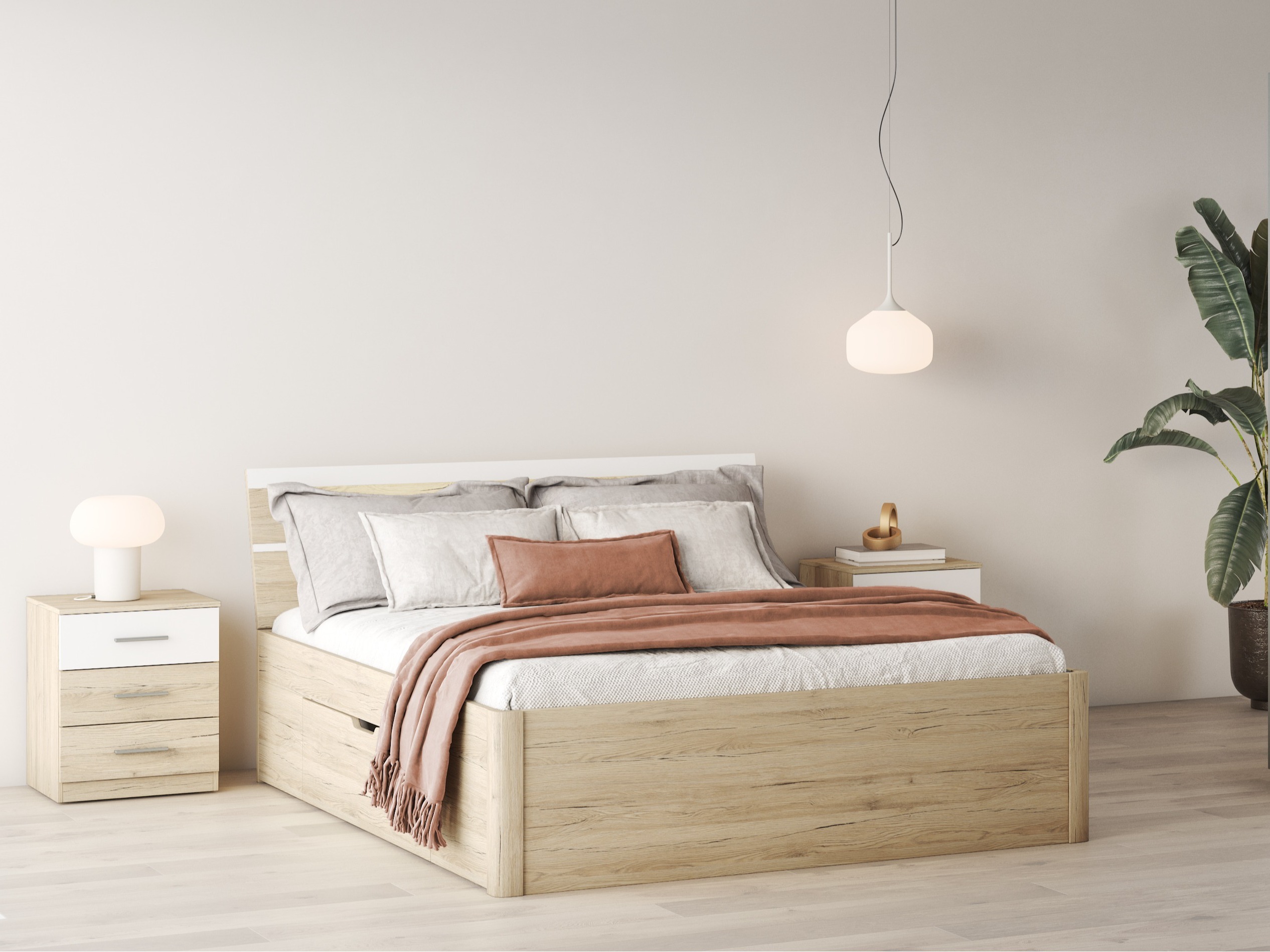 Voodi Melvele 112 (San remo tamm + Valge)