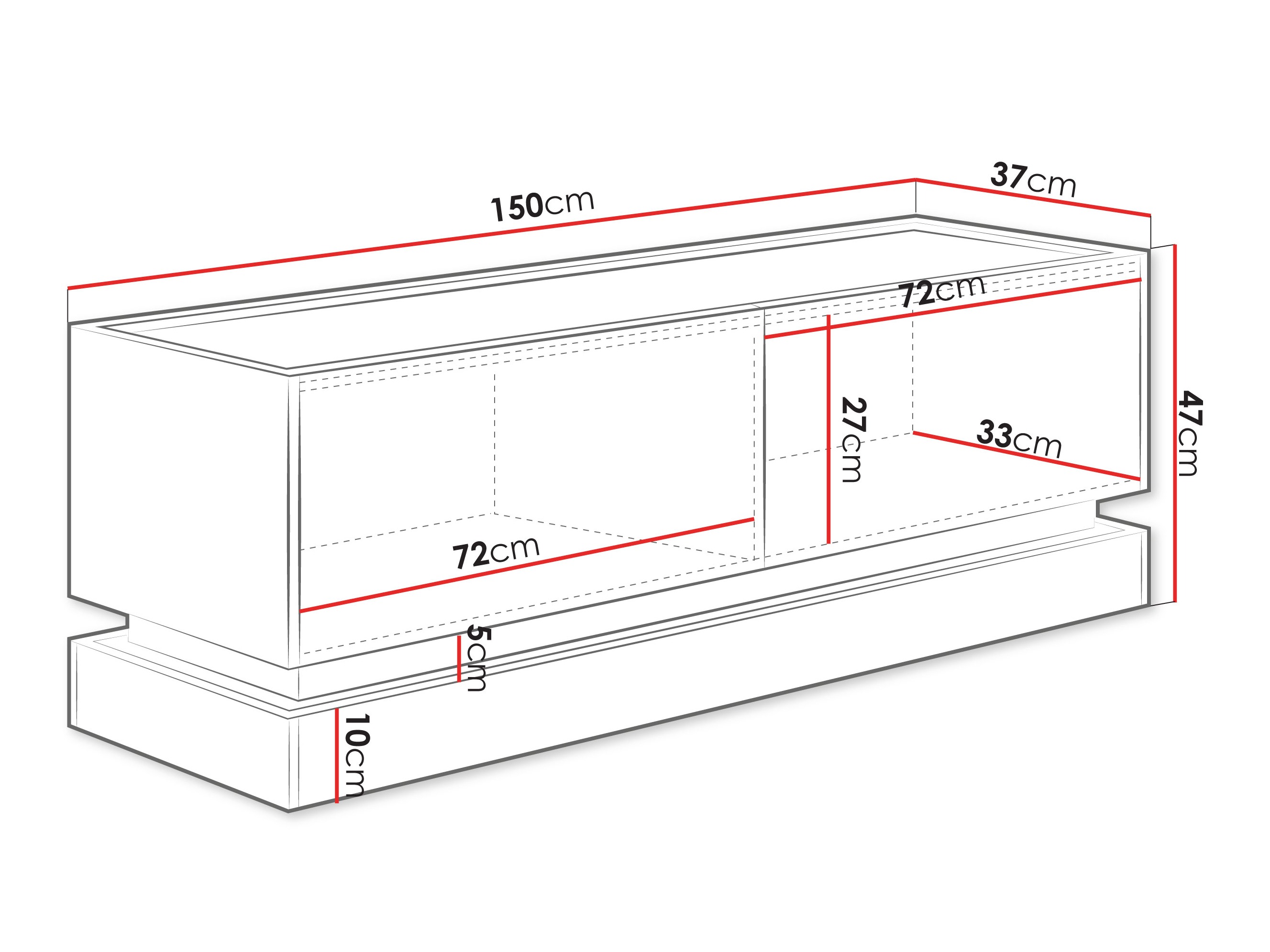 TV-alus Comfivo Dalvenu 105 (Must + Tamm)