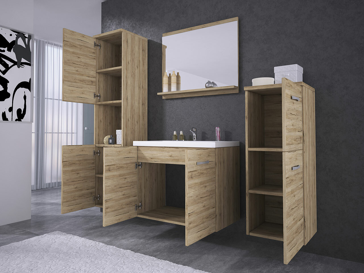 Vannitoakomplekt Sarasota 108 (Wotani tamm)