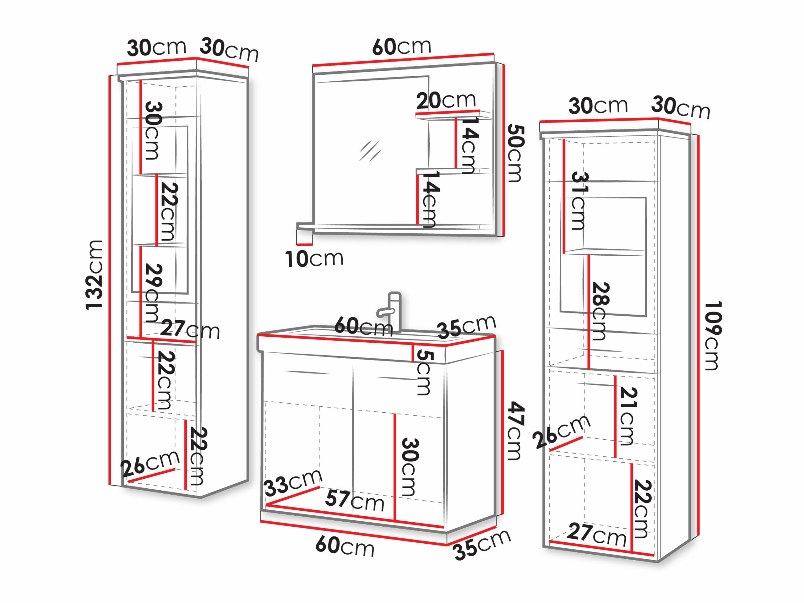 Vannitoakomplekt Scientia IV (Matera hall)