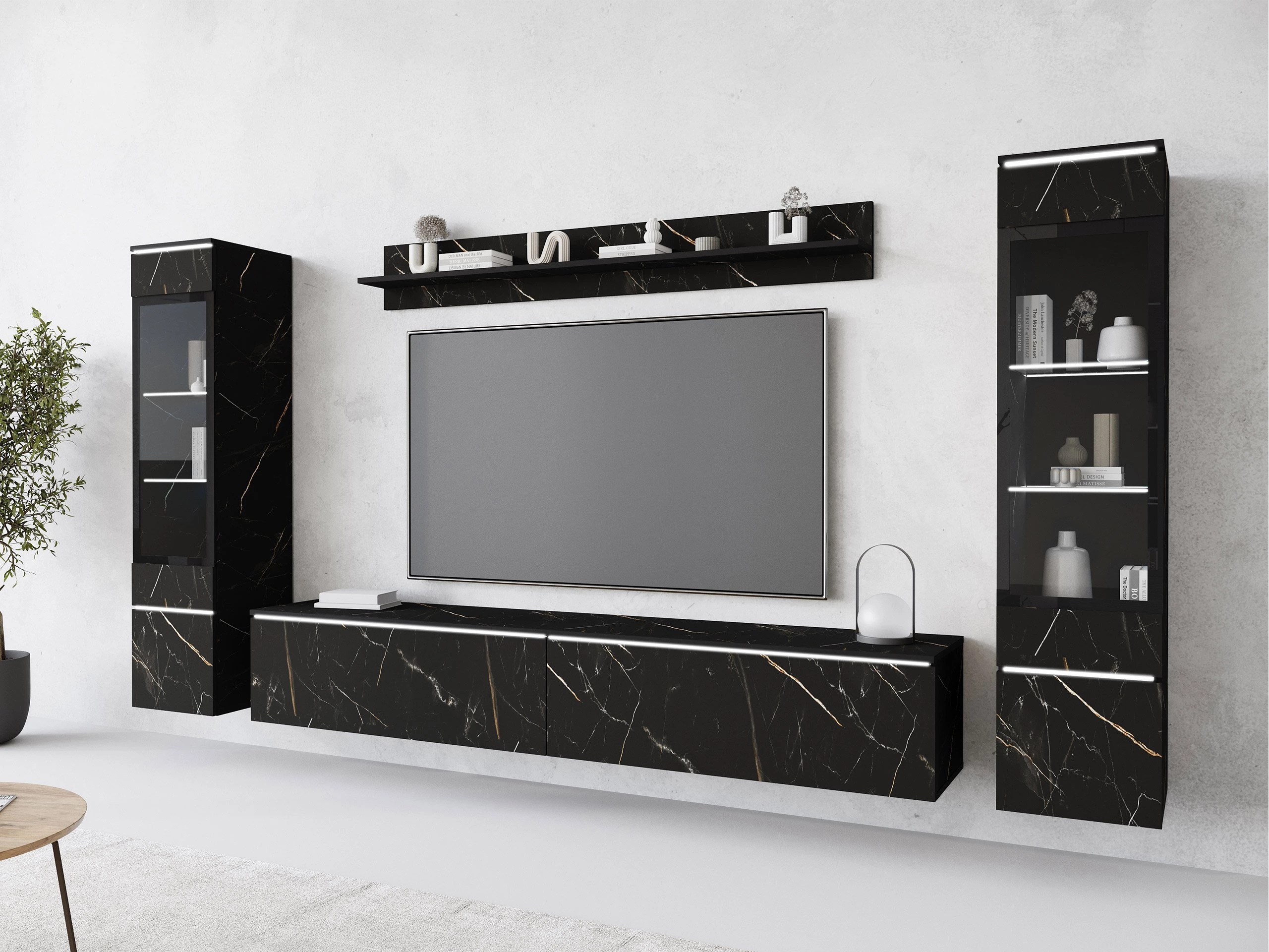 Elutoa komplekt Sarasota 126 (Must marmor)