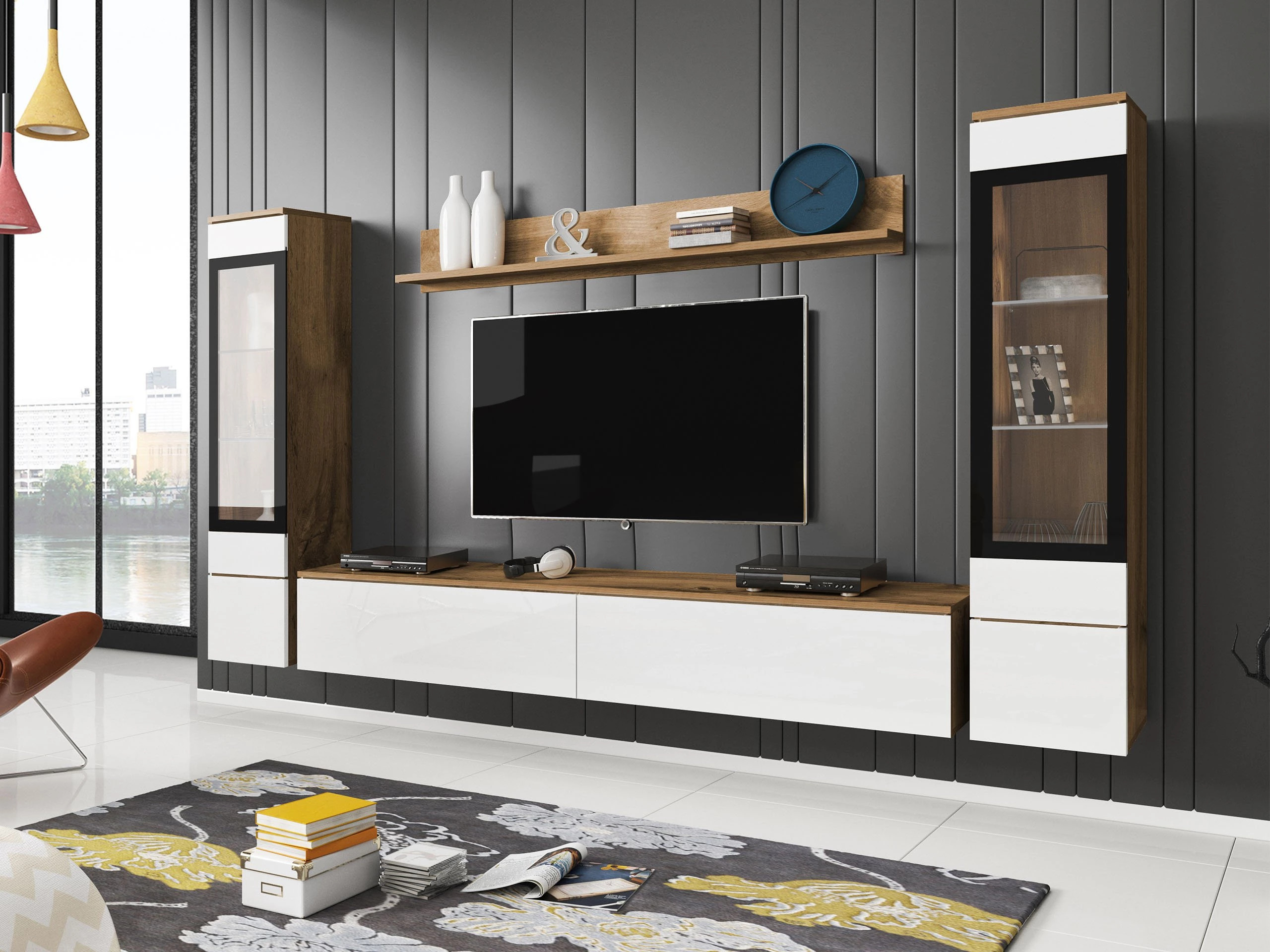 Elutoa komplekt Sarasota 126 (Wotani tamm + Läikiv valge)