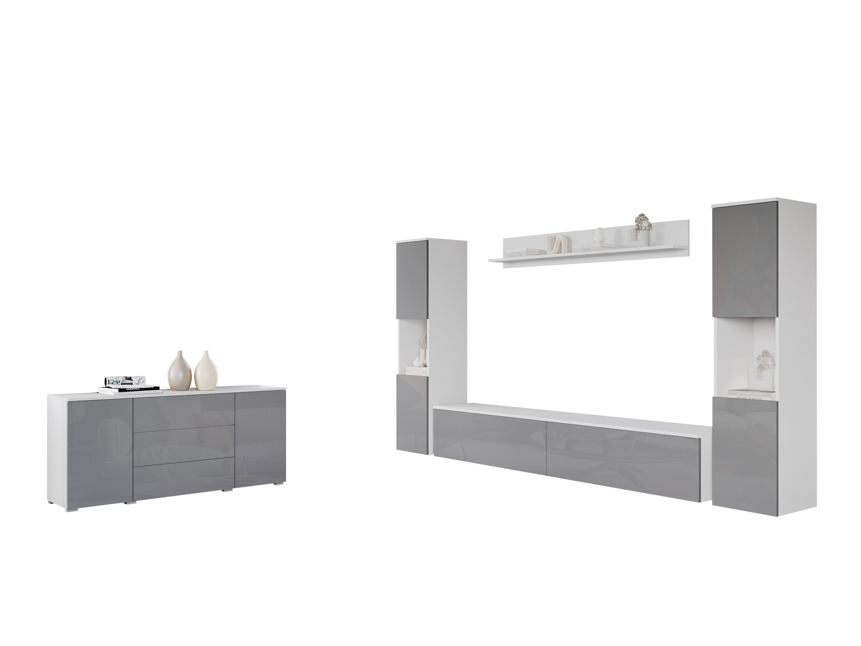 Elutoa komplekt Sarasota 133 (Valge + Läikiv valge)