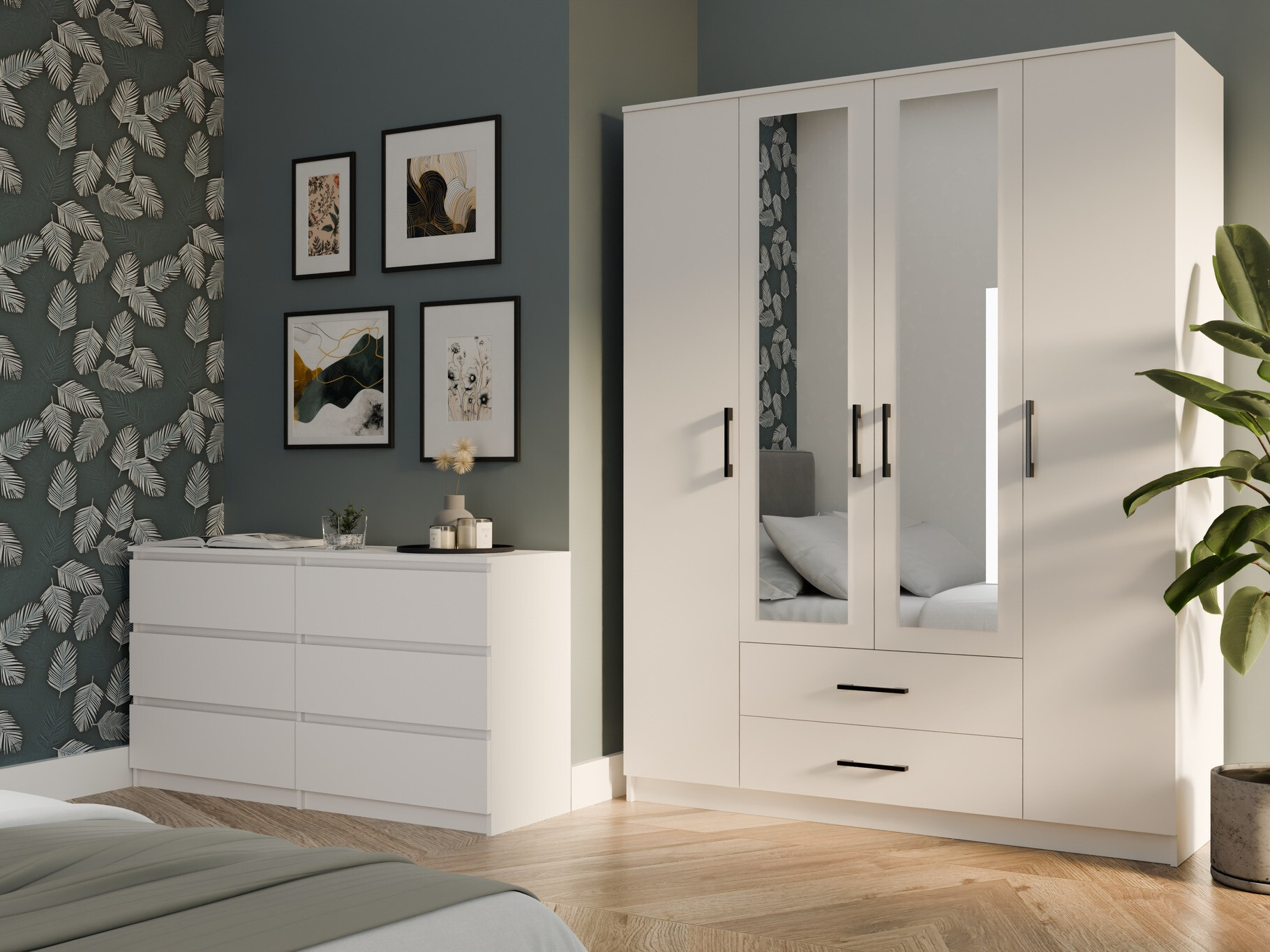 Riidekapp Mandeville 117 (Valge)