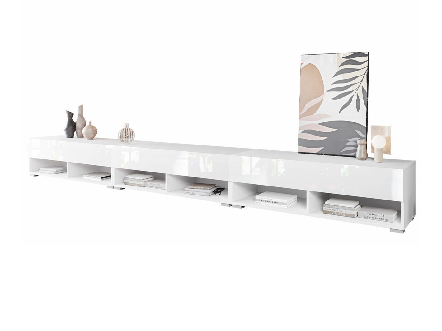 TV-alus Sarasota 144 (Valge + Läikiv valge)