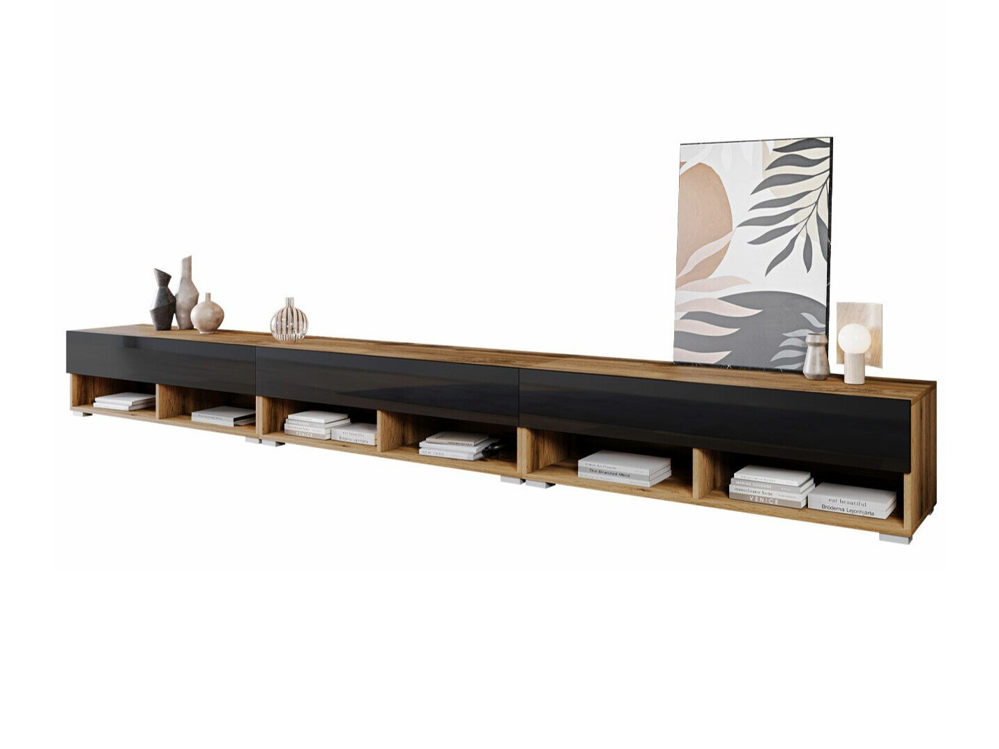 TV-alus Sarasota 144 (Wotani tamm + Läikiv must)