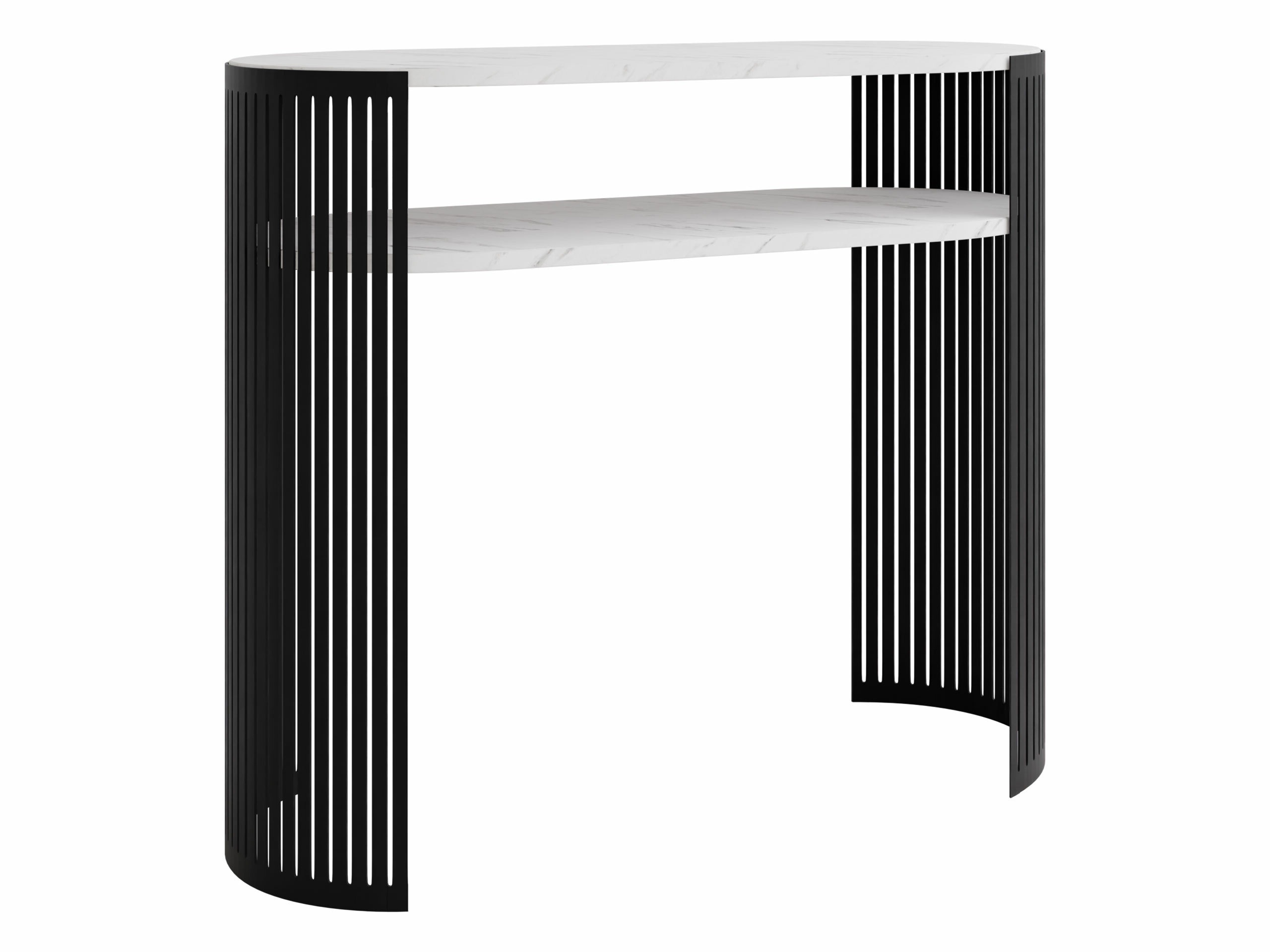 Konsoollaud Civer (Must + Valge marmor)