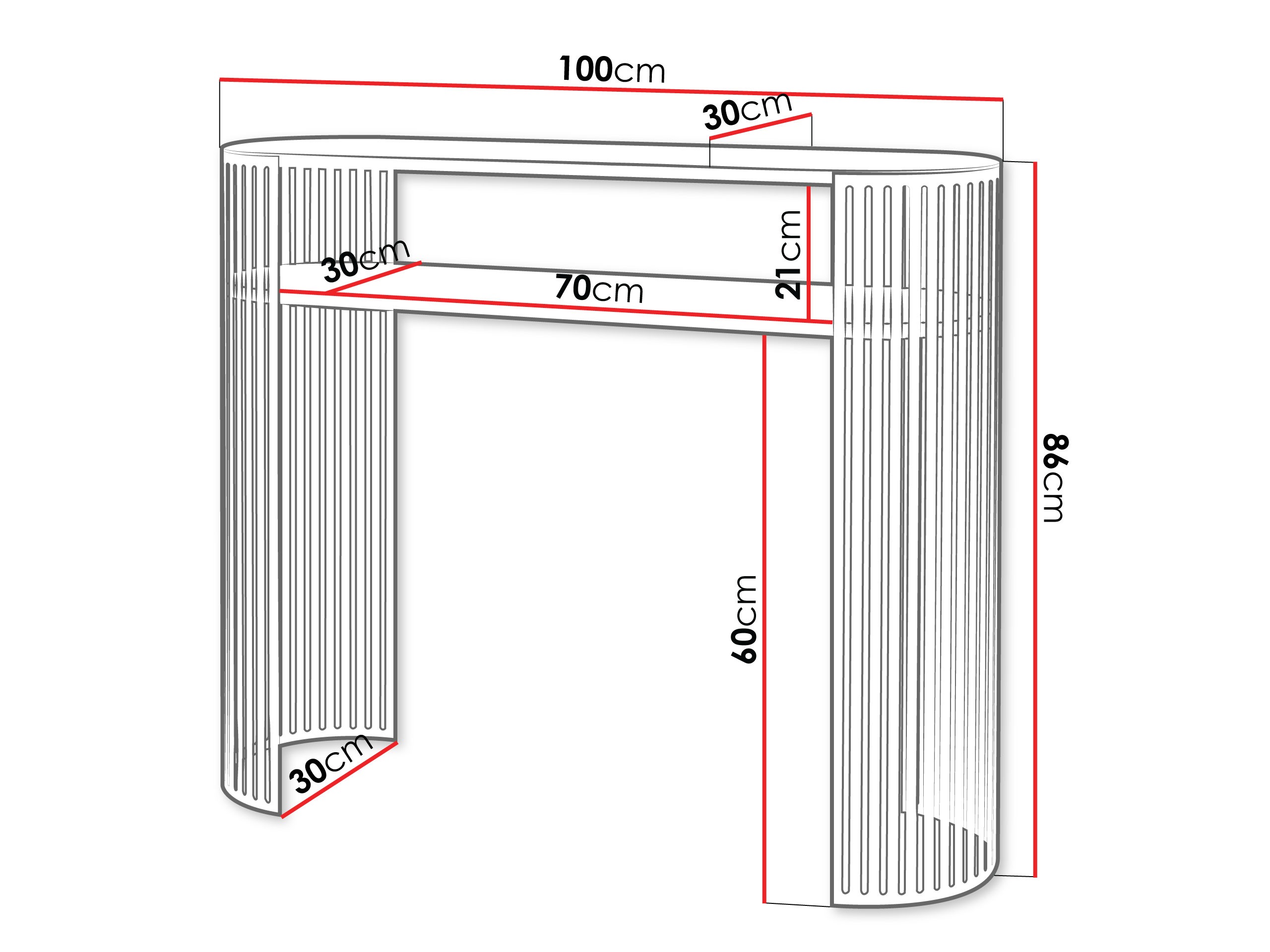 Konsoollaud Evanola 118 (Kuldne + Must marmor)