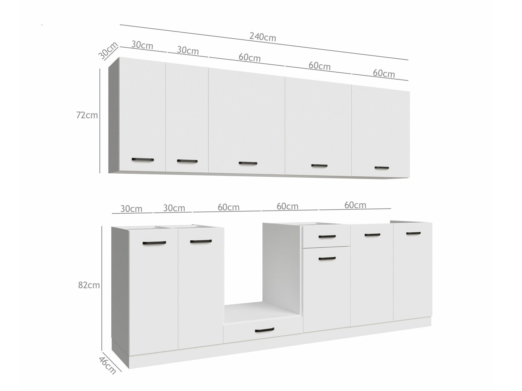 Moodul köögikomplekt Top White 169