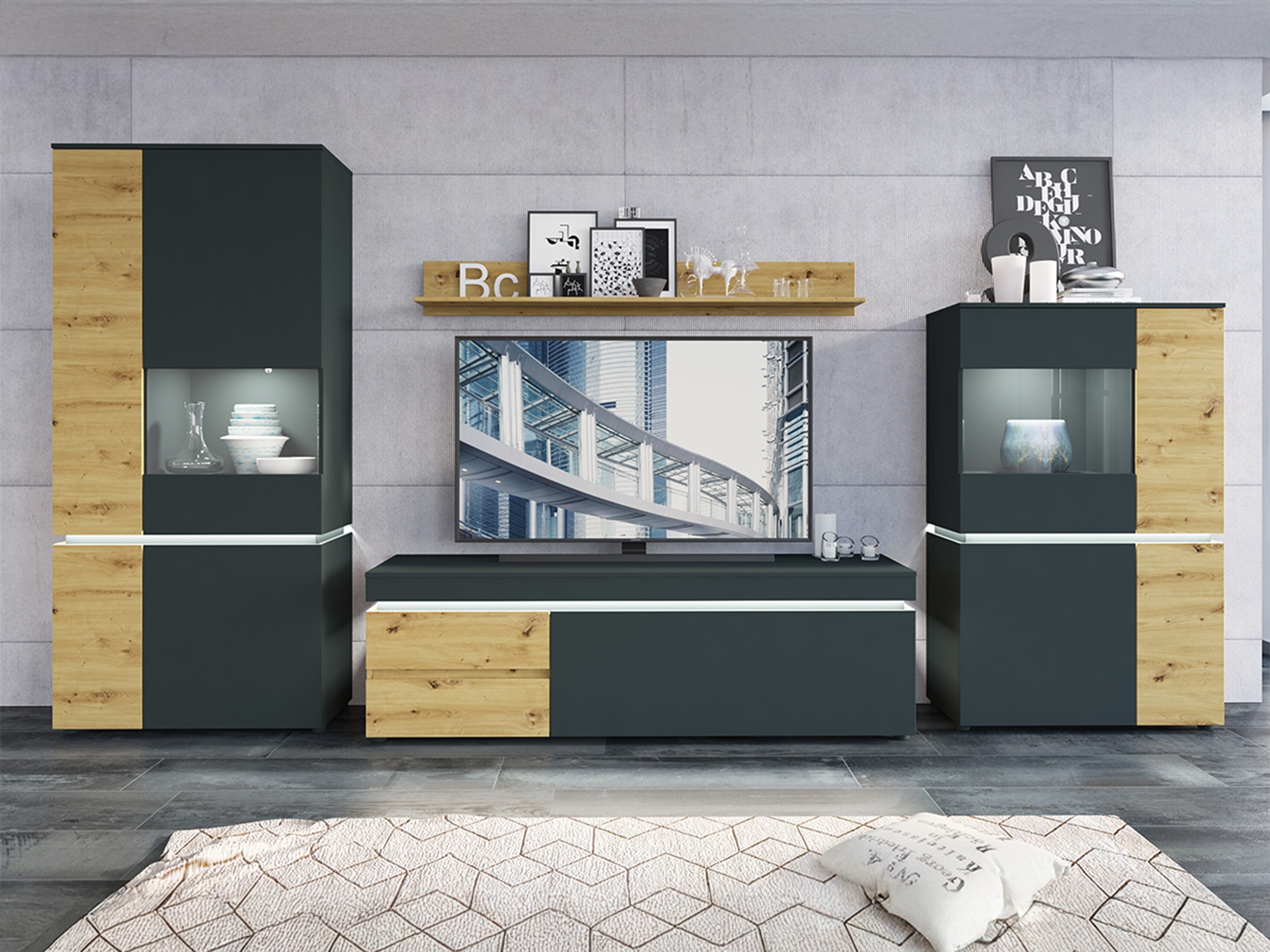 Elutoa komplekt Ontario 176 (Artisan tamm + Hall)