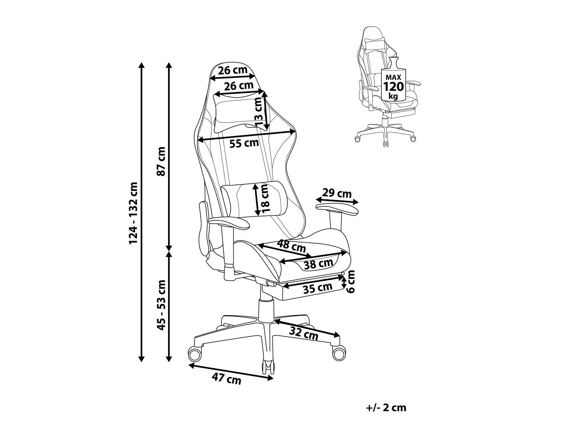 Mänguritool Berwyn 183 (Must + Roosikarva)