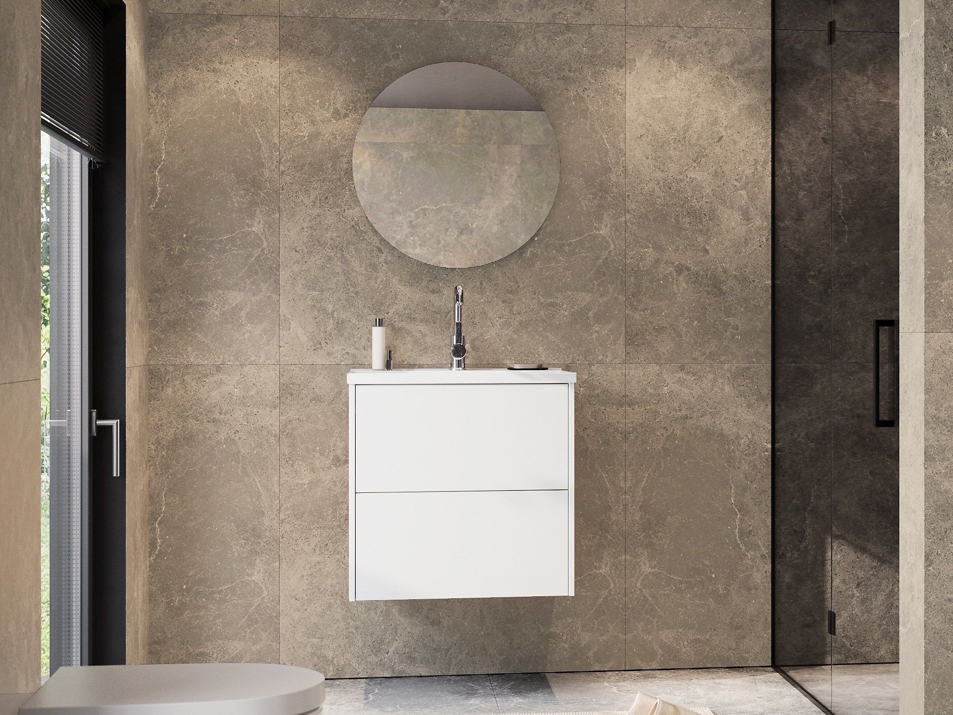 Vannitoa põrandakapp kraanikausile Sacramento 522 (Valge)