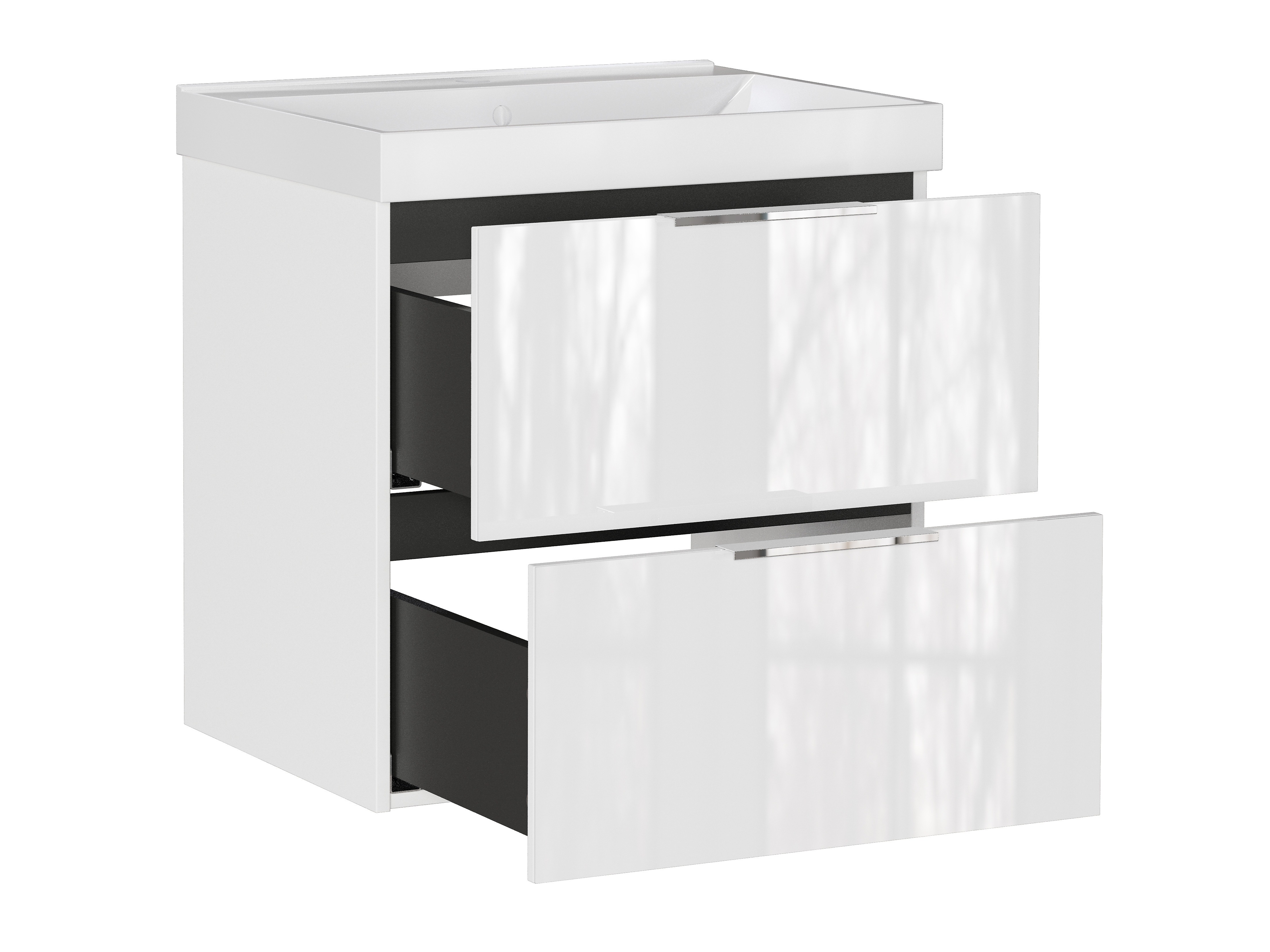 Vannitoa põrandakapp kraanikausile Sacramento 527 (Läikiv valge)