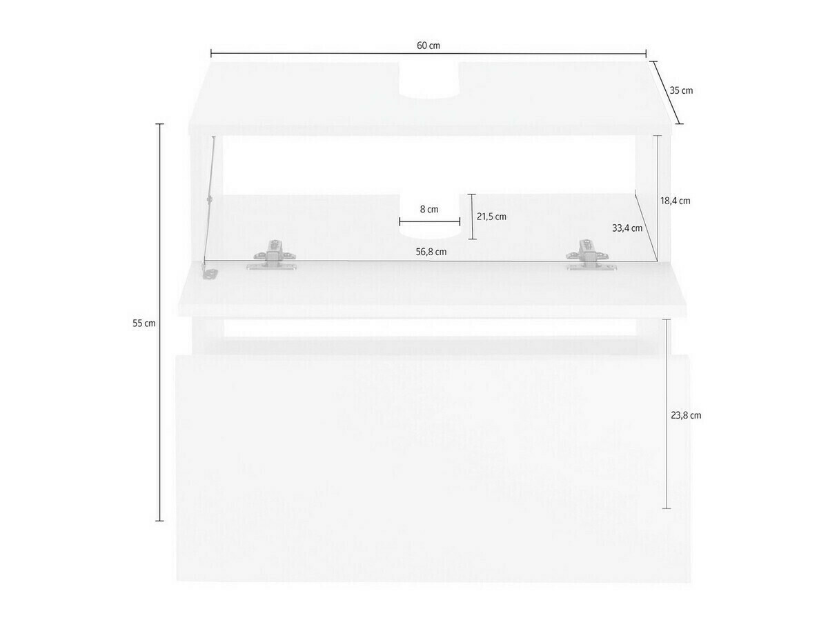 Vannitoa põrandakapp kraanikausile Soncamu 110 (Antratsiit + Hele tamm)