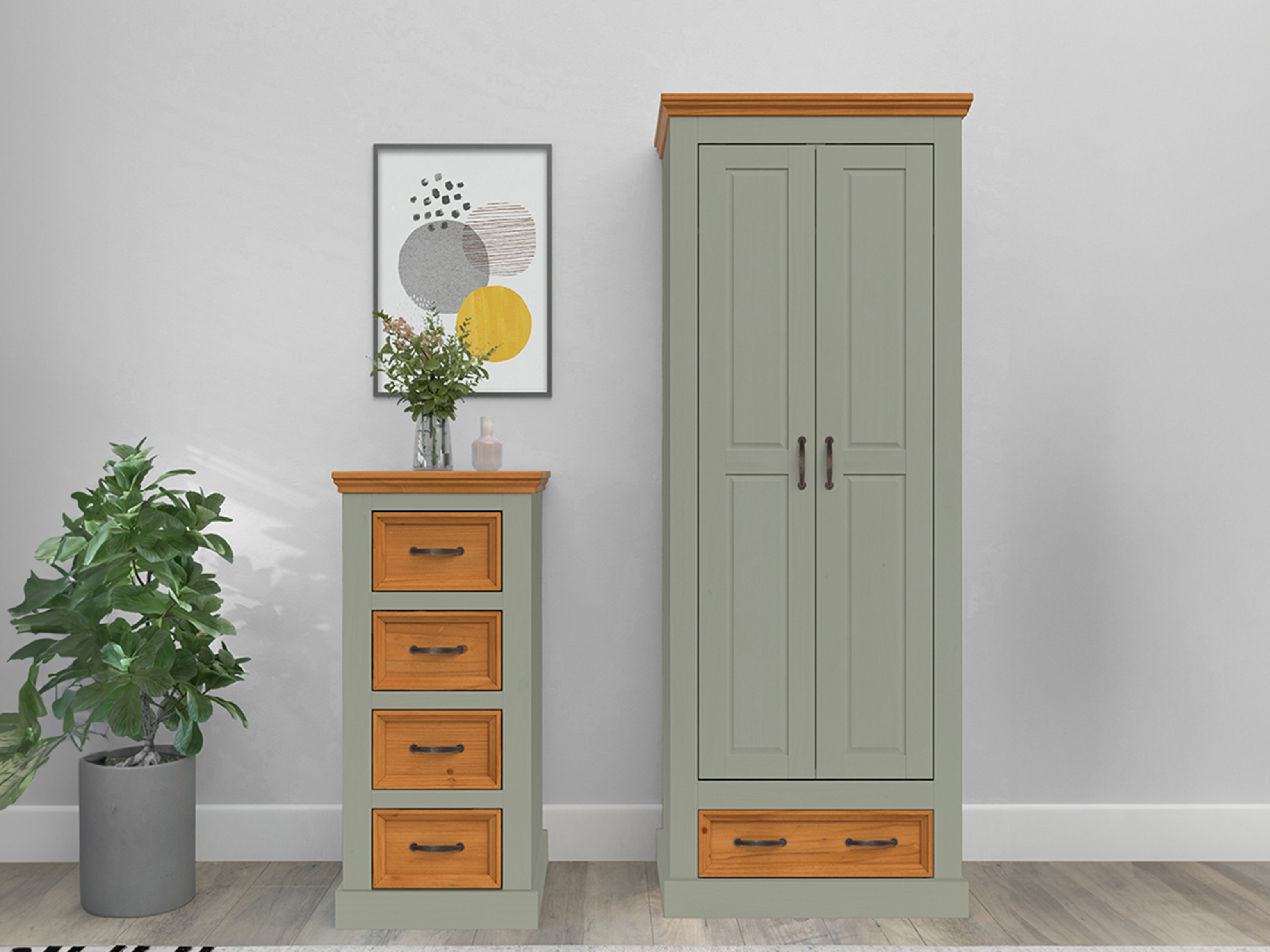 Riidekapp Tolelio 124 (Roheline + Mänd)