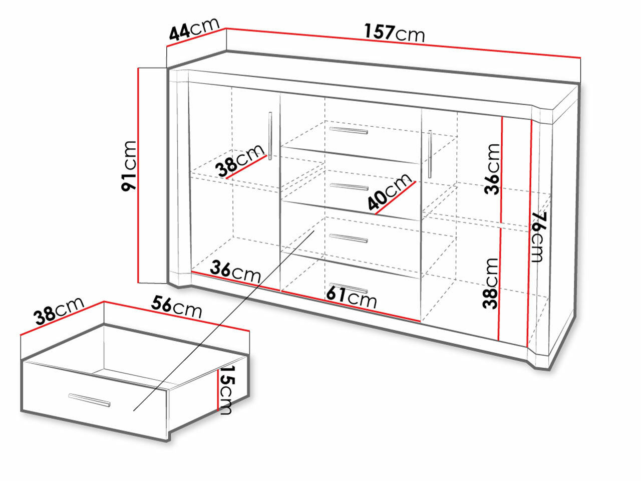 Kummut Lorelie 100 (Trühvel tamm)