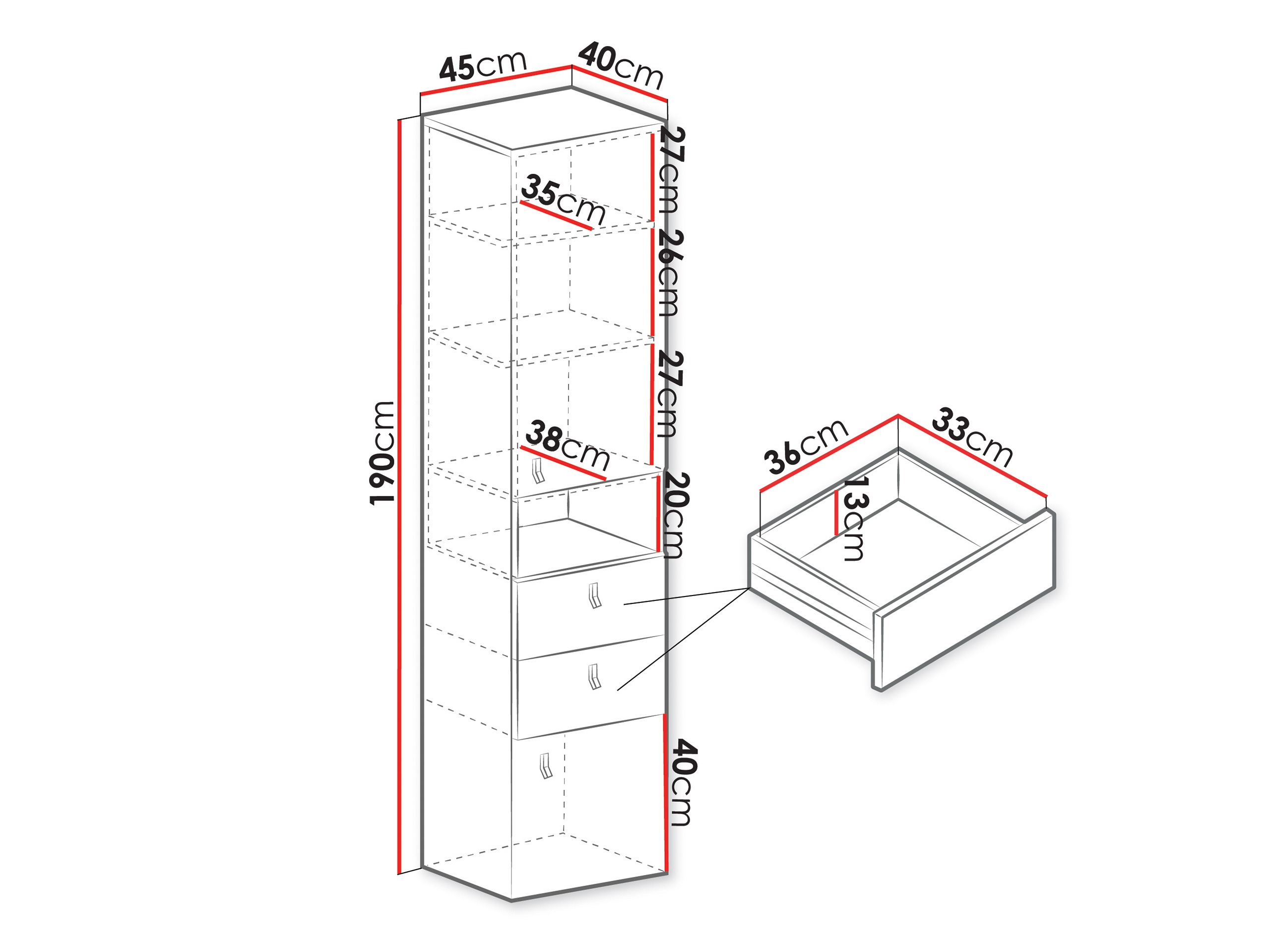 Riiul Camteso 102 (Valge + Tamm + Türkiis)