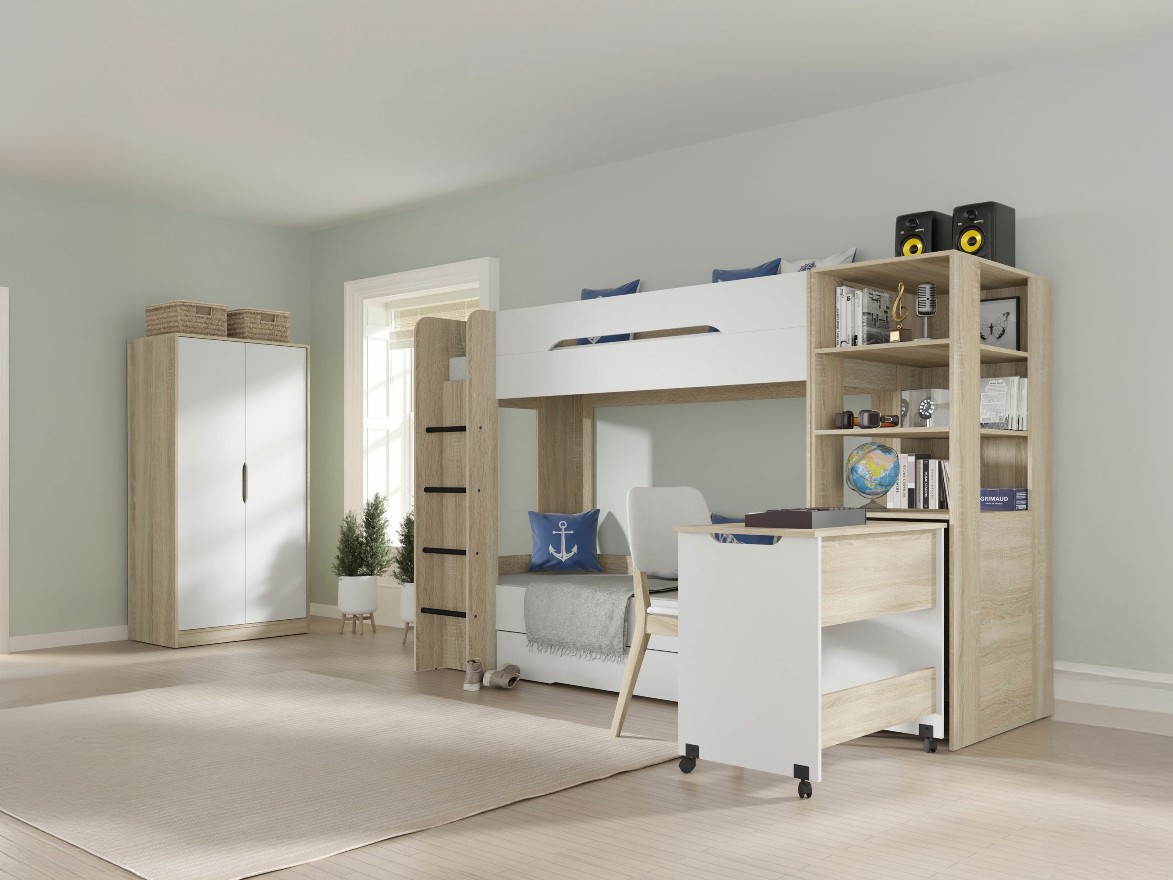 Narivoodi Elitenu 103 (Sonoma tamm+ Valge)