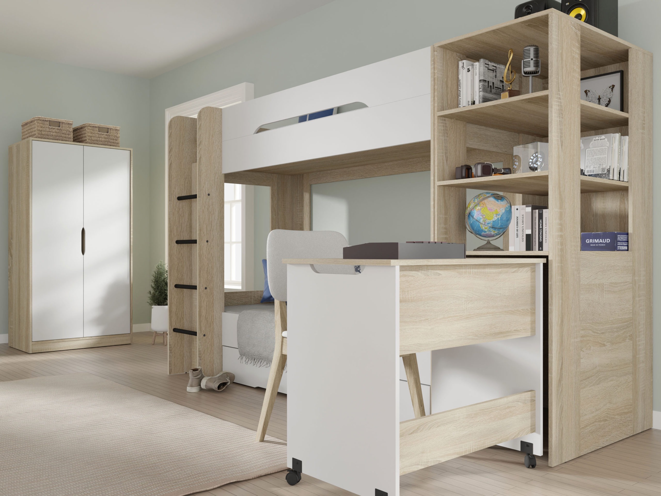 Narivoodi Elitenu 103 (Sonoma tamm+ Valge)