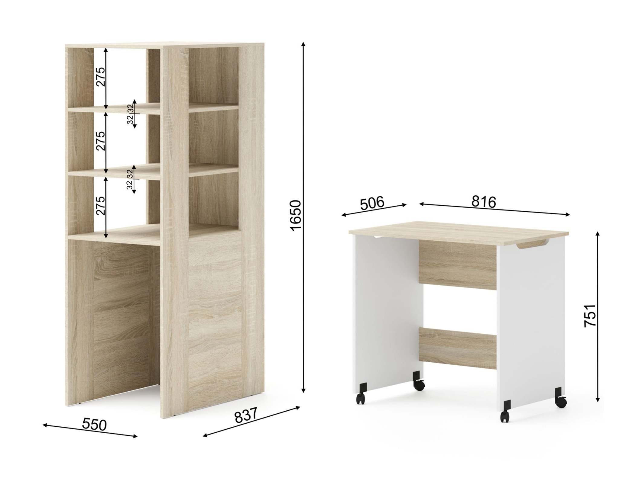 Lastetoa komplekt Elitenu 105 (Sonoma tamm + Valge)