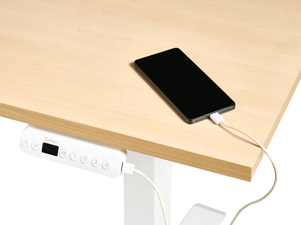 Reguleeritava kõrgusega töölaud Berwyn 2863 (Ere puit + Valge)