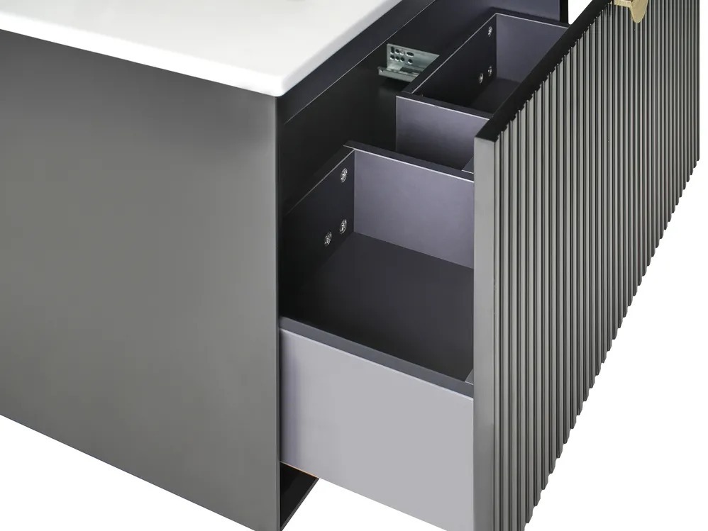 Vannitoa põrandakapp kraanikausile Berwyn 2871 (Must)