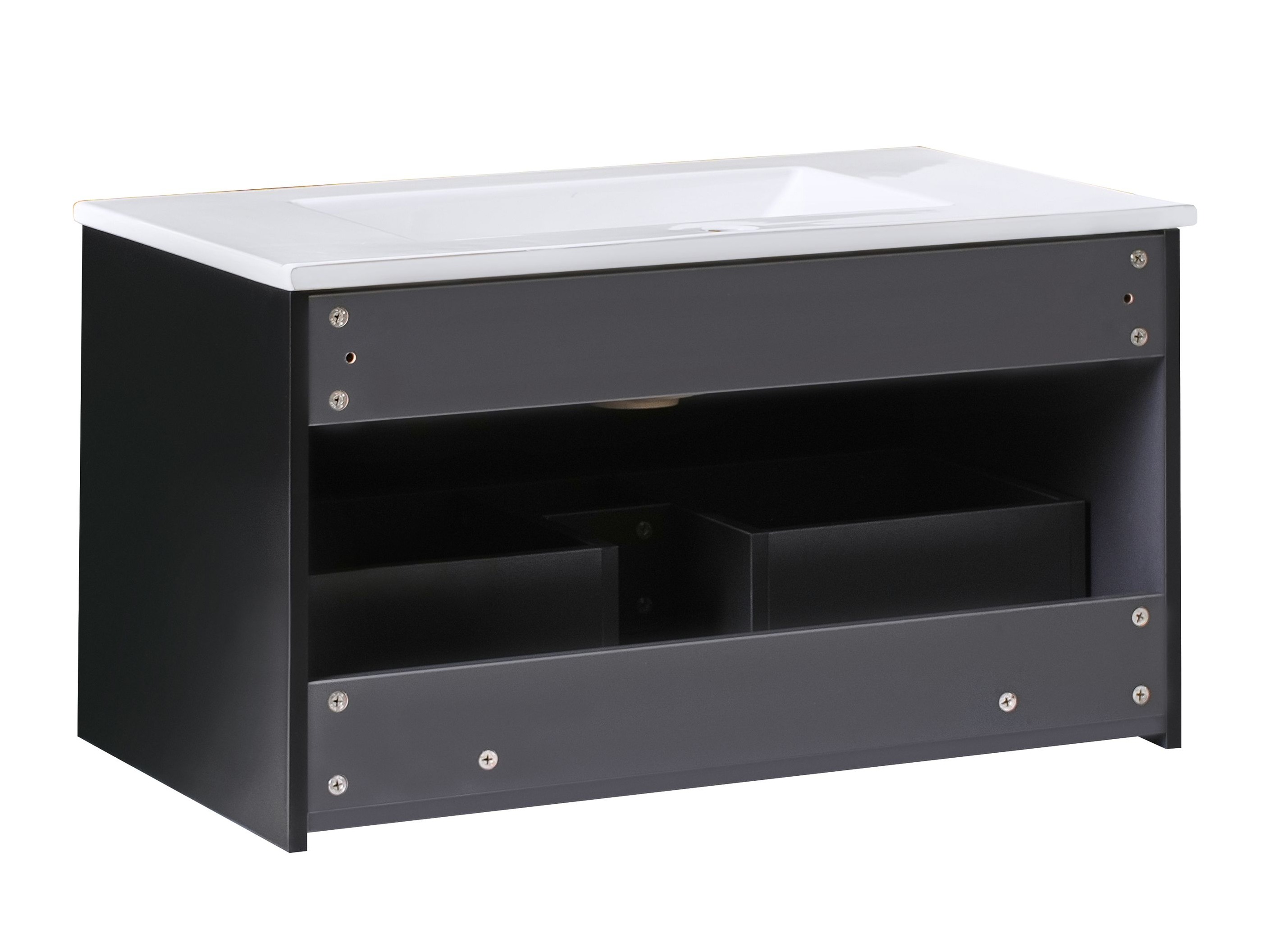 Vannitoa põrandakapp kraanikausile Berwyn 2871 (Must)