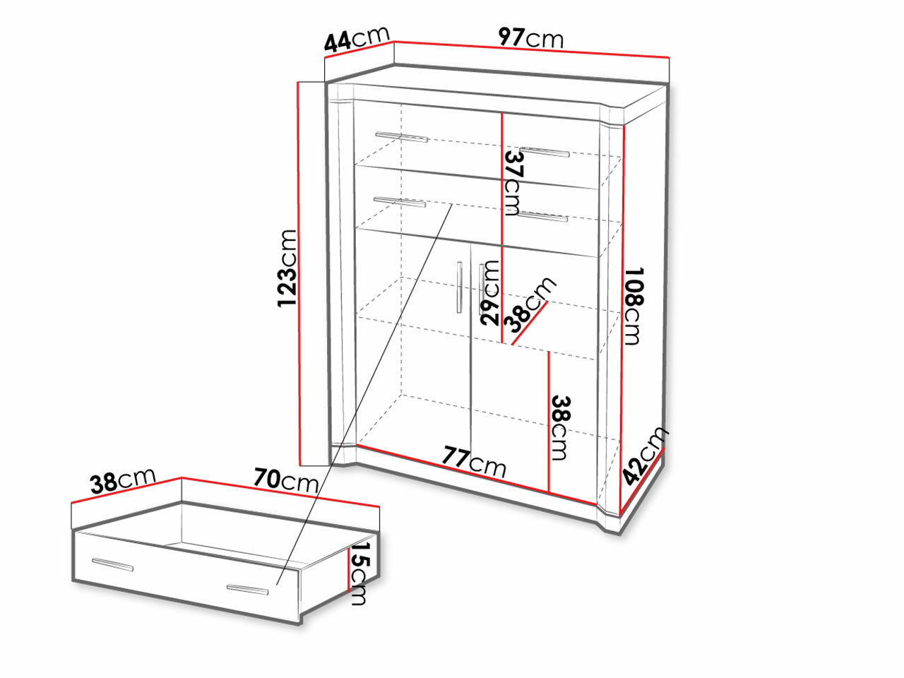 Kummut Lorelie 105 (Trühvel tamm)