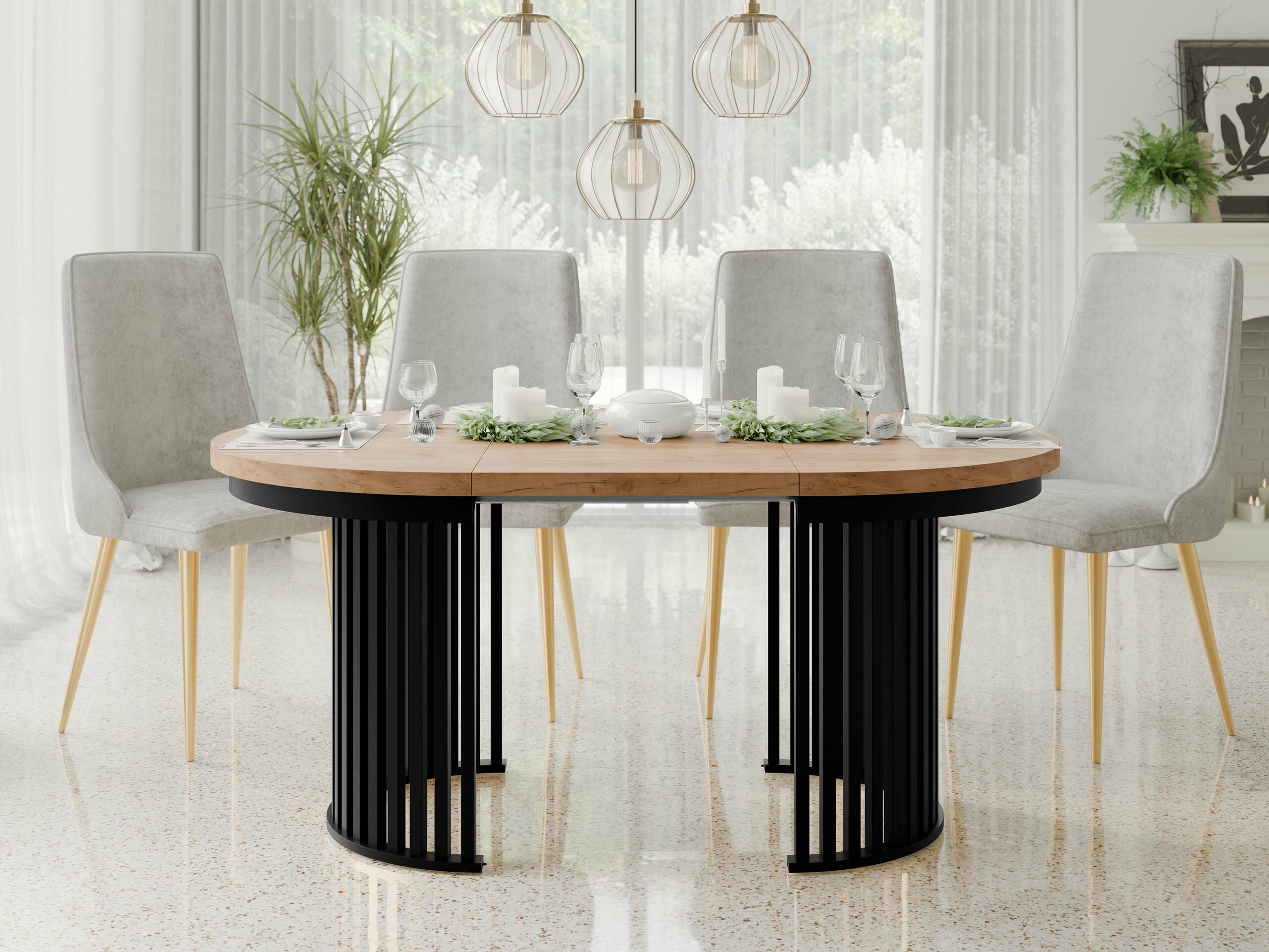 Laud Racine 145 (Käsitöö kuldne tamm + Must)