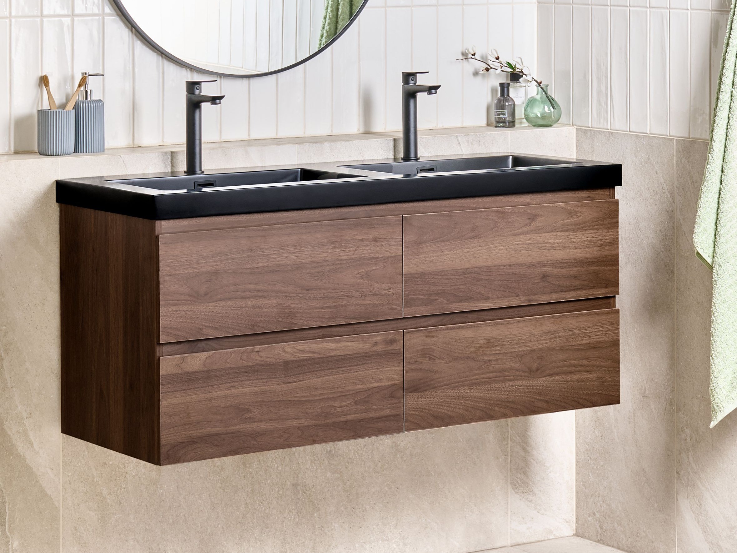 Vannitoa põrandakapp kraanikausile Berwyn 2873 (Tumepruun)