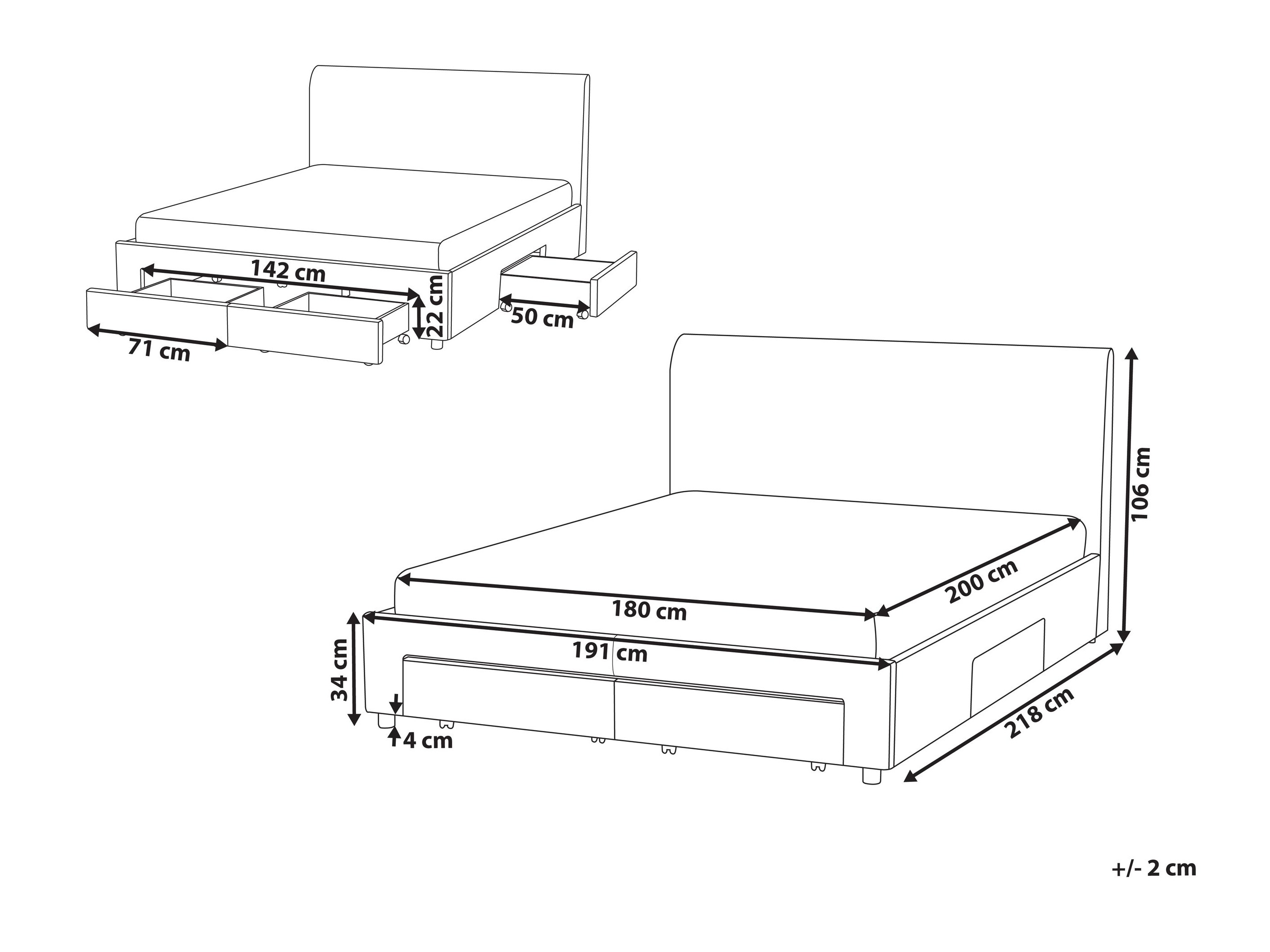 Voodi Berwyn 2875 (Valge)
